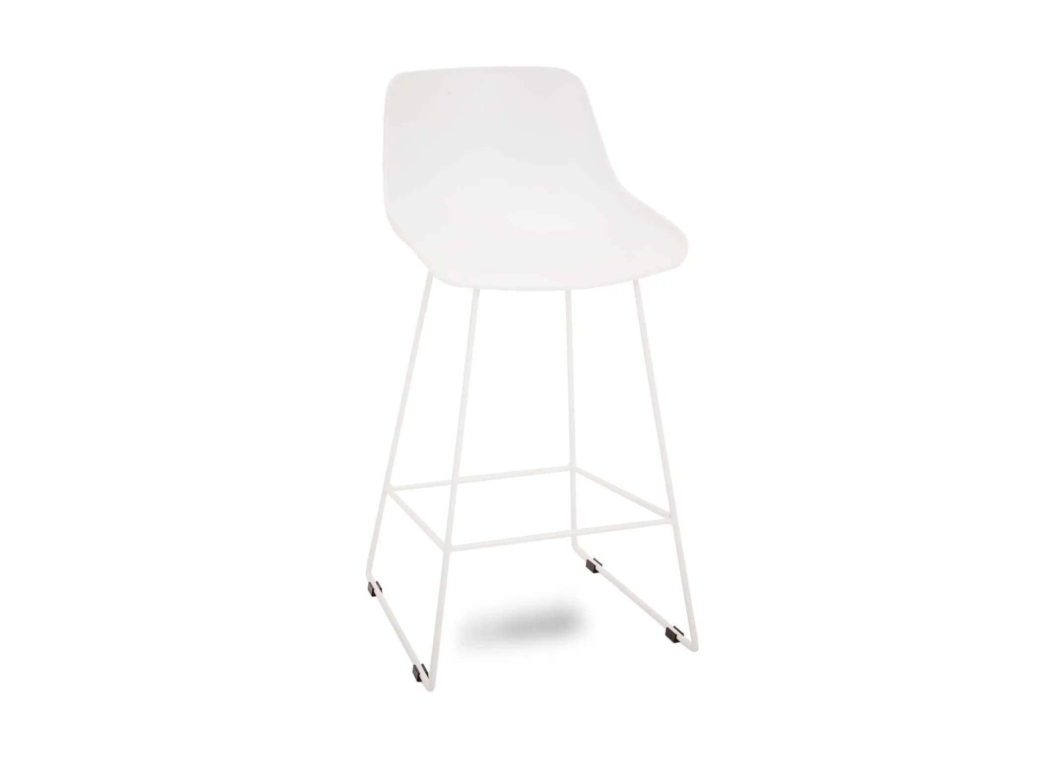 White Bar Stool with High Back - City