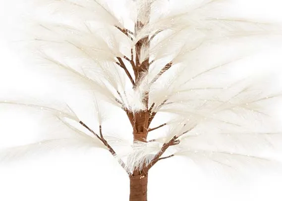 A dimension image of the Reed Tree with LED lights with 20cm x 120cm