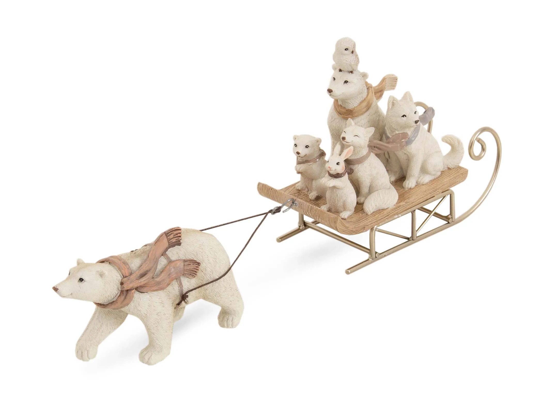 Polar Bear with Sleigh - Christmas Figurine
