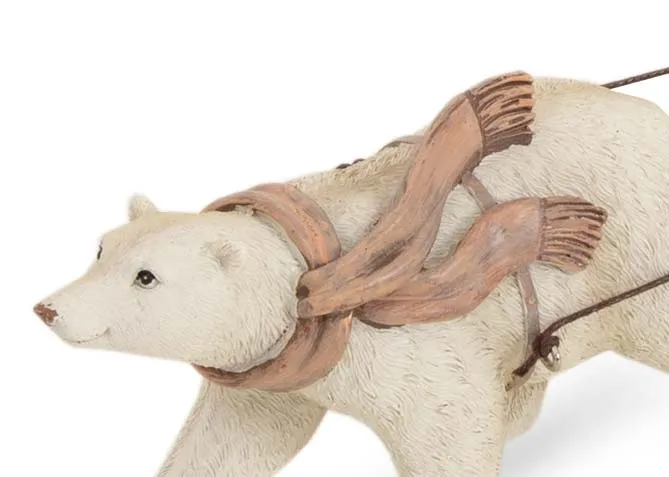 A dimension image of the Polar Bear with Sleigh Ornament with 30cm x 10cm x 14.7cm