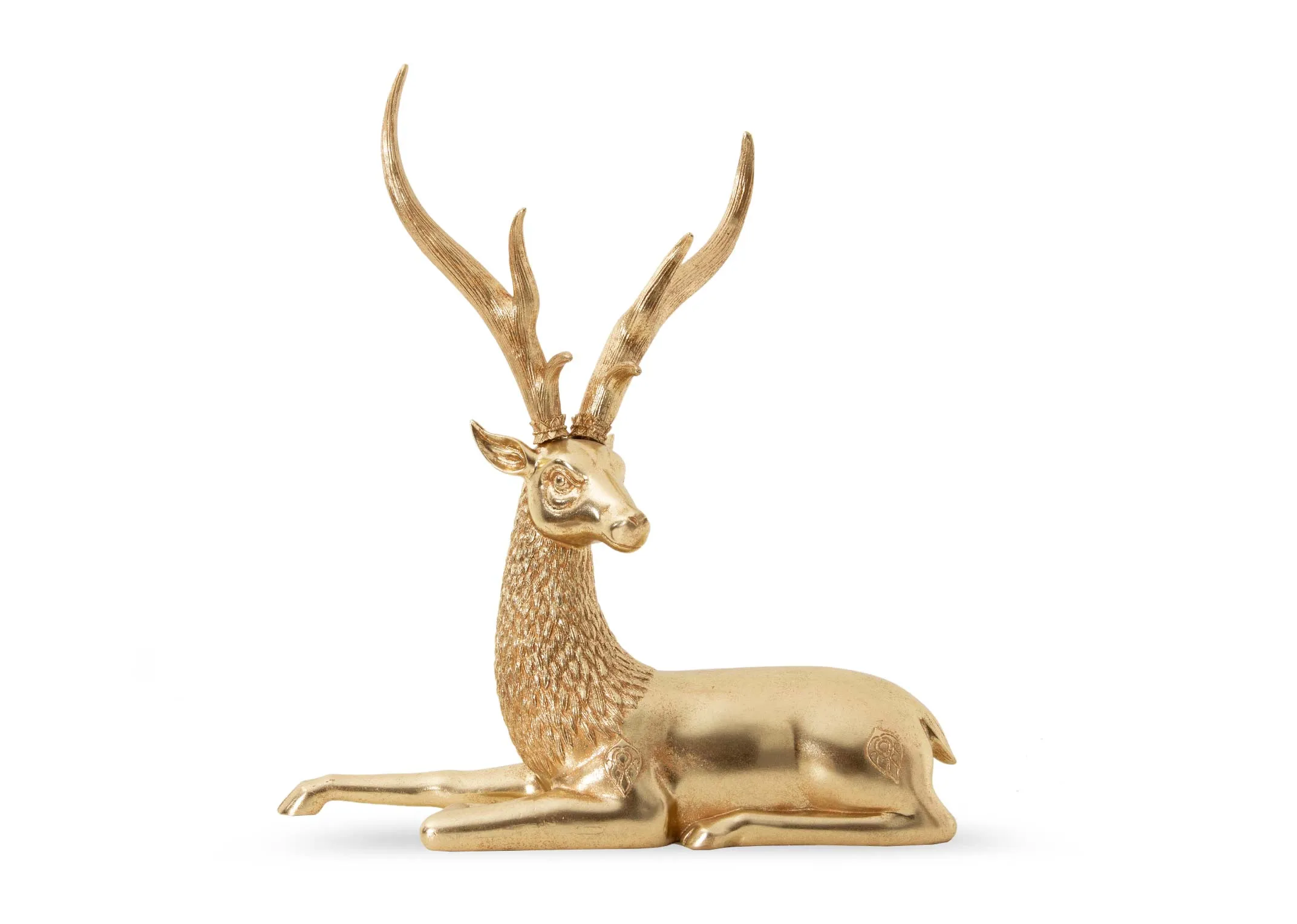 A dimension image of the Large Gold Lying Deer Ornament with 24.5cm x 63cm x 70..5cm