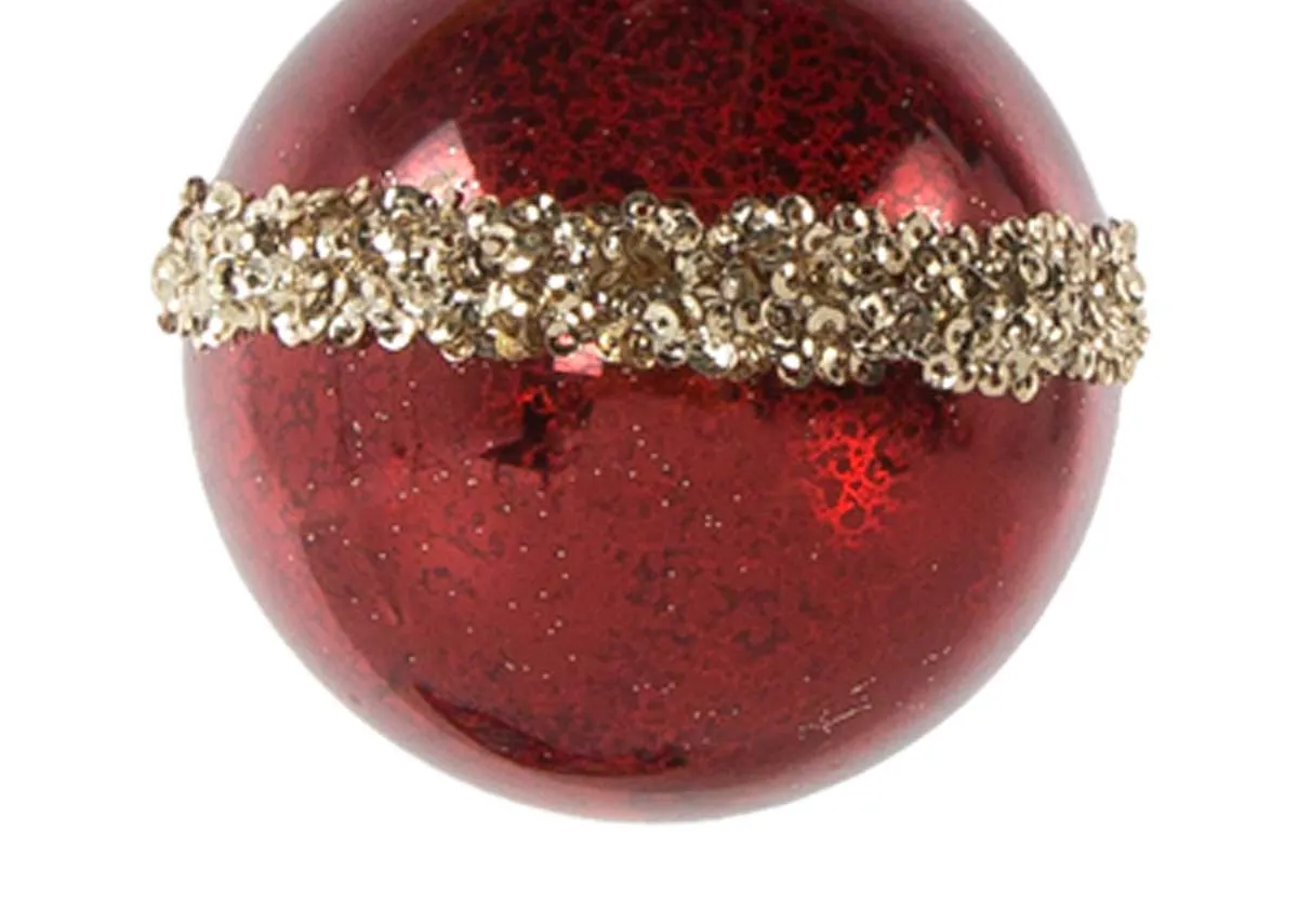 A dimension image of the Ding Dong Merrily bauble with 8cm