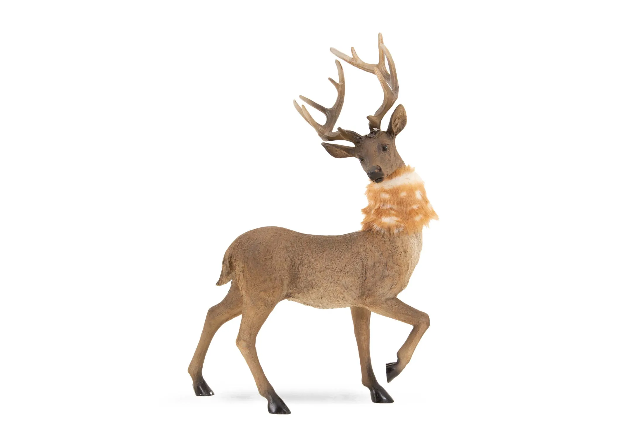 A dimension image of the Large Deer with fur scarf with 36.5cm x 18cm x 54cm