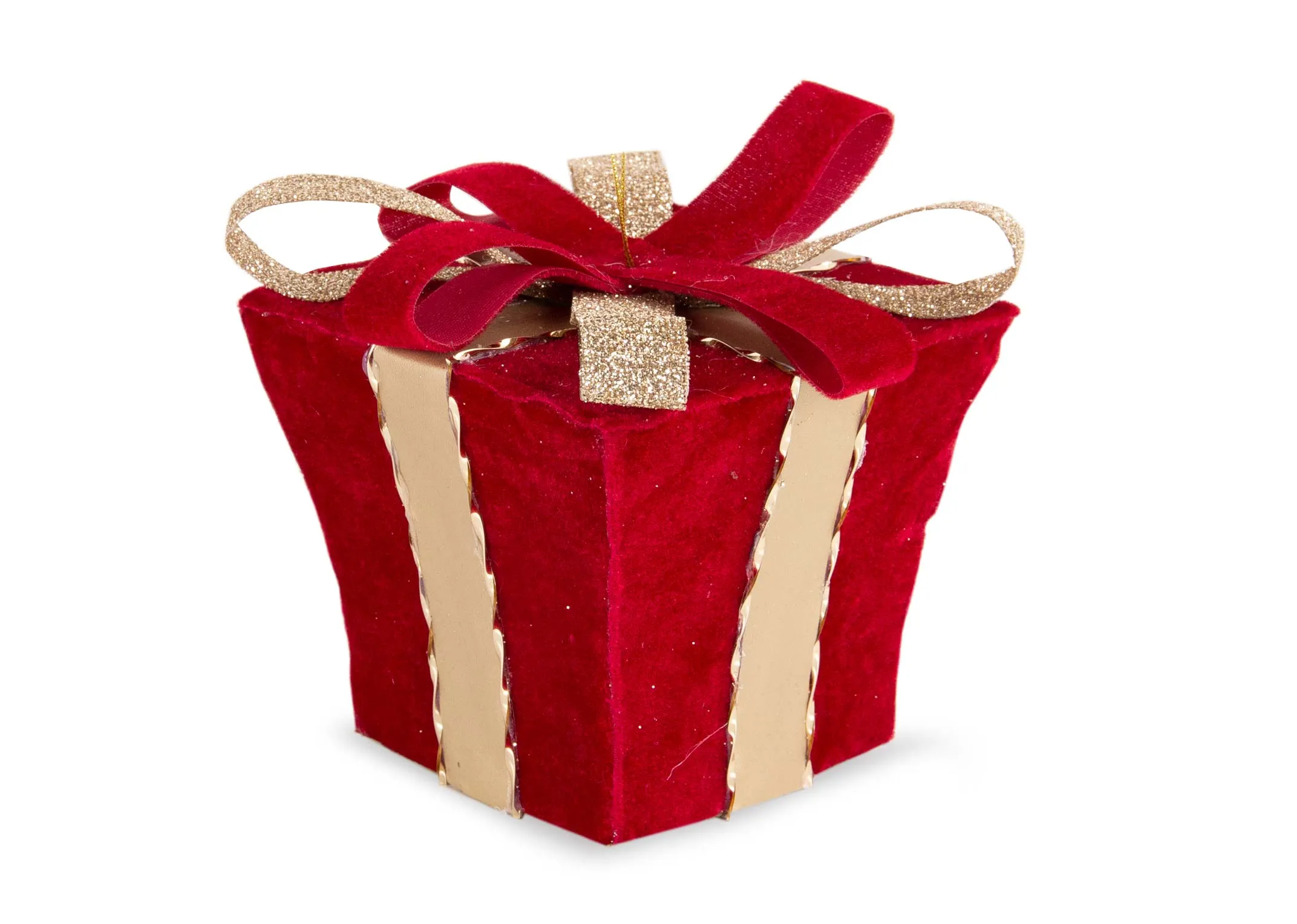 A dimension image of the Red Velvet & Gold Gift box with 8cm x 11cm