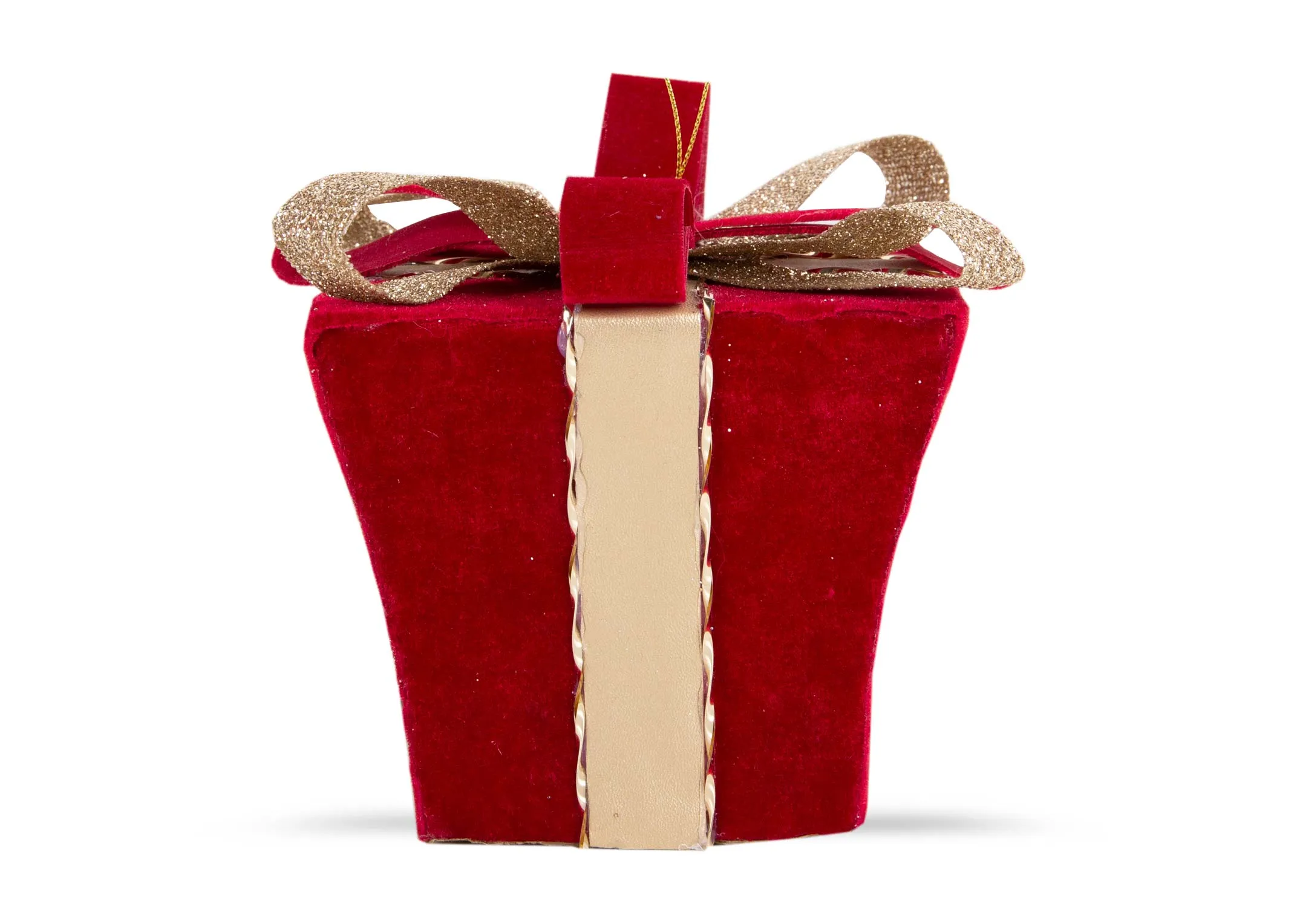 A dimension image of the Red Velvet & Gold Gift box with 8cm x 11cm