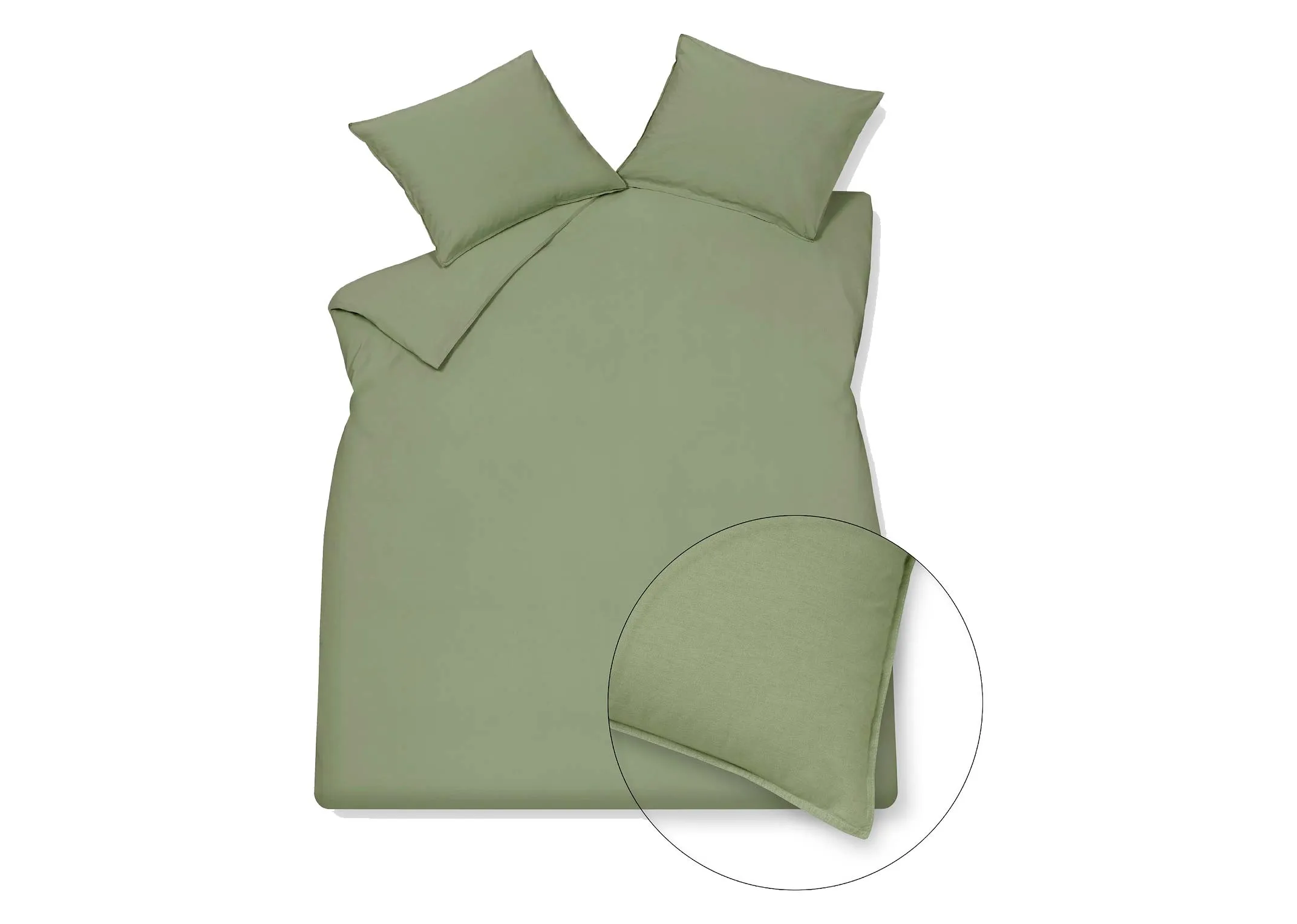 Double (4ft6) Cotton Duvet Set - Smoke Green