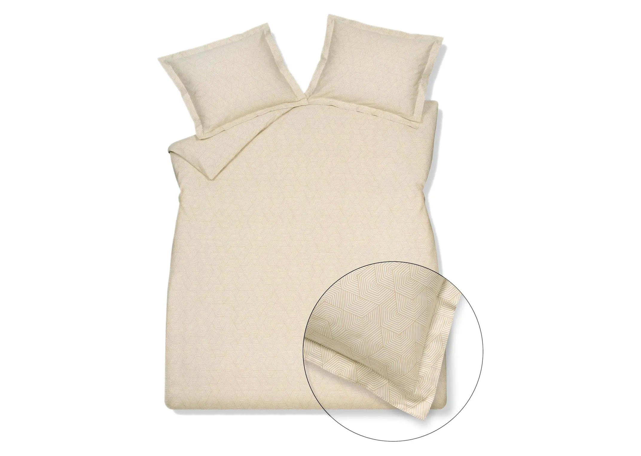 King Size (5ft) Cream Duvet Cover - Geometrical