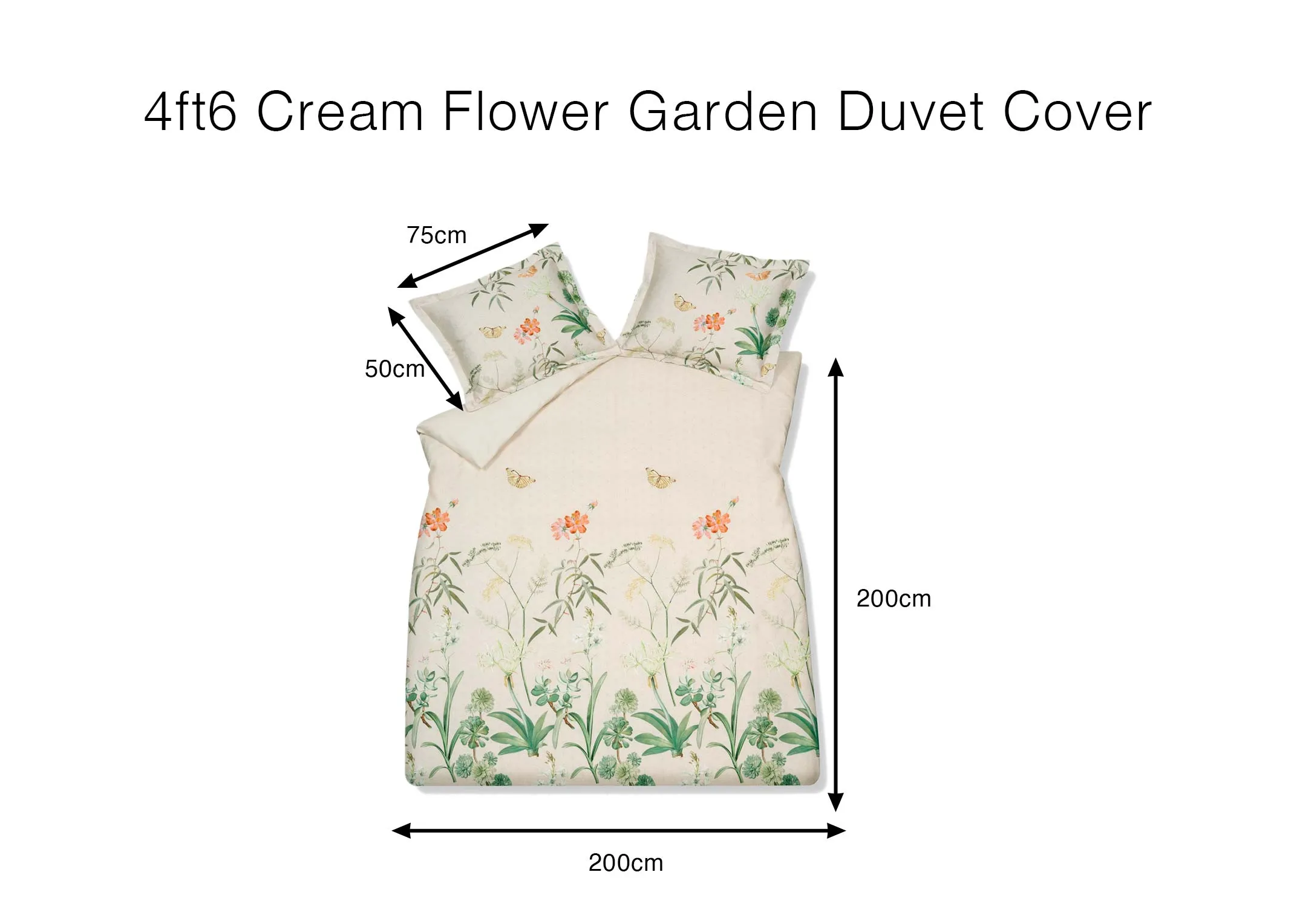 A lifestyle image of the Flower Garden & apricot duvet covers & bedspreads from Van Dyck.