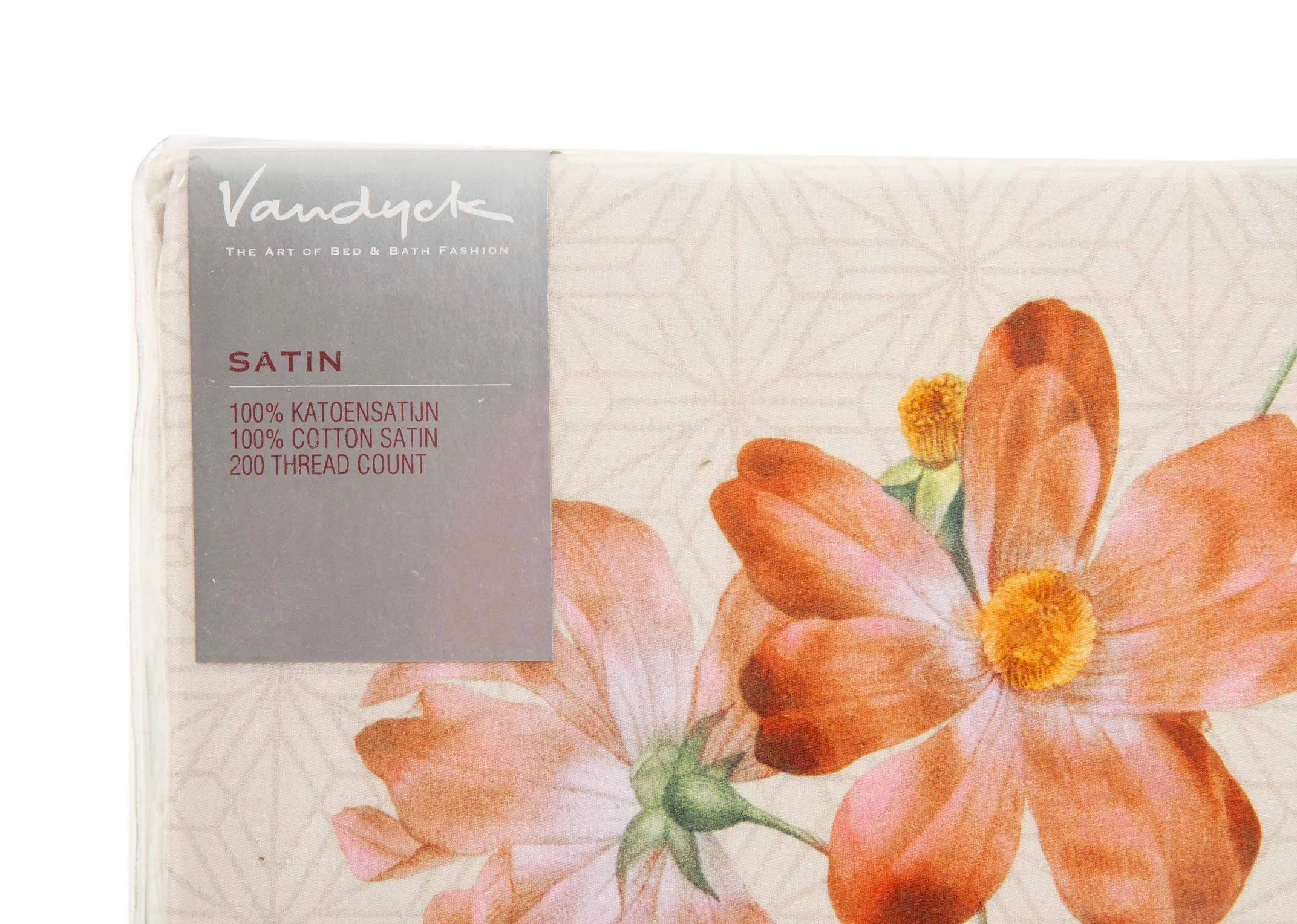 A dimension image of the Flower Garden duvet set with 200cm x 200cm x 50cm x 75cm pillow case