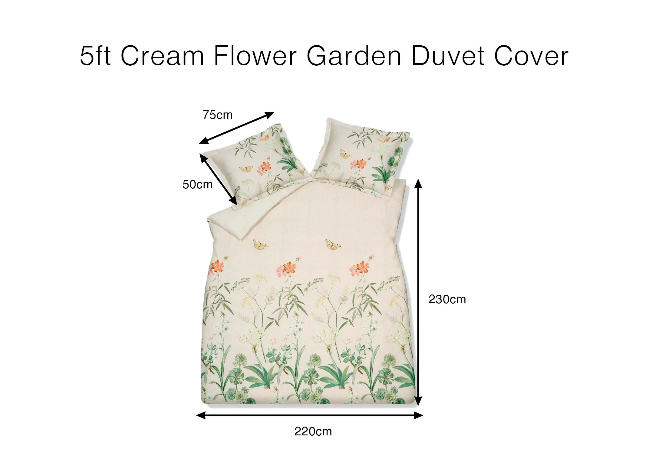 A lifestyle image of the Flower Garden & apricot duvet covers & bedspreads from Van Dyck