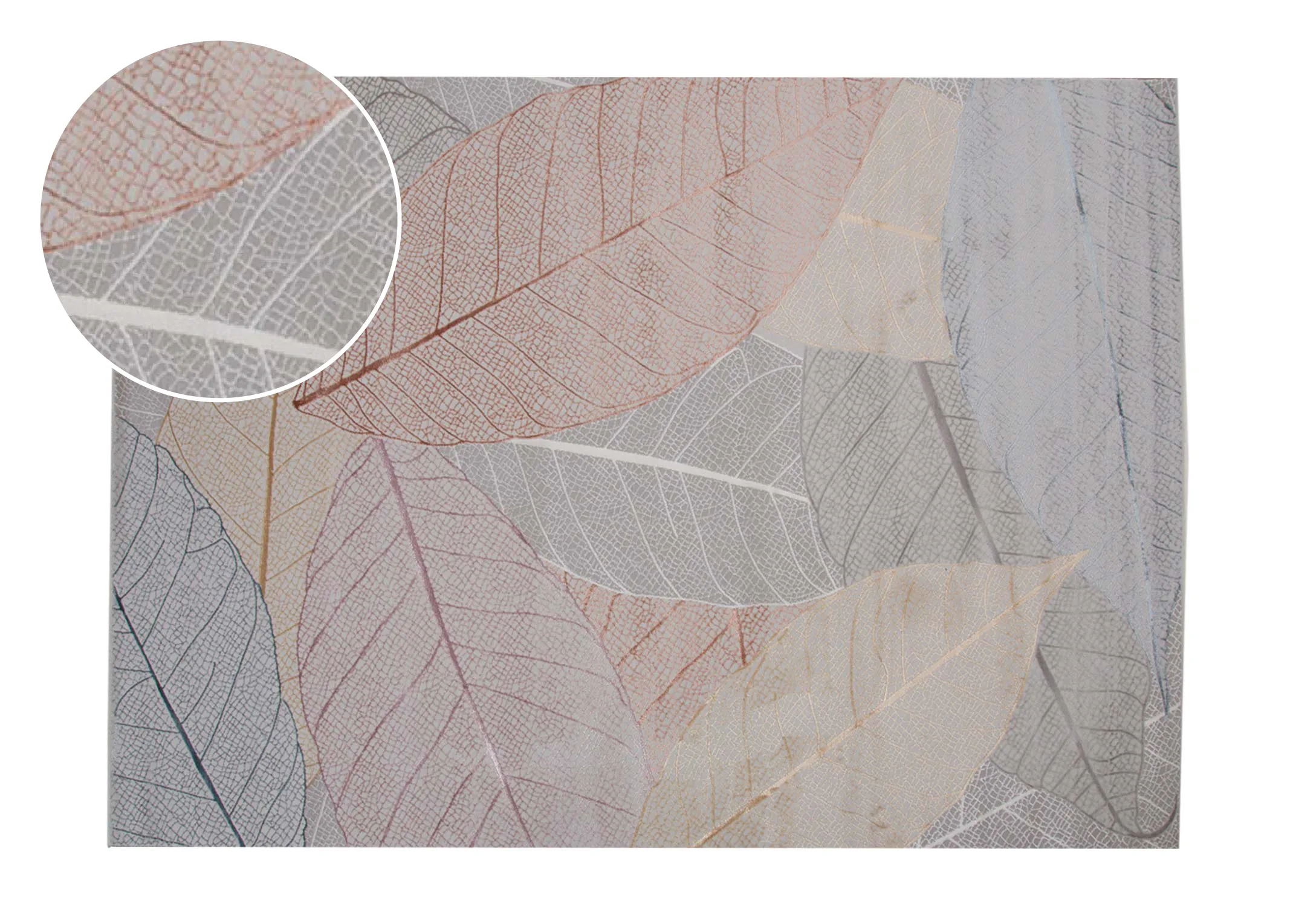 Leaf Print 120cm x 170cm Small Rug - Crete