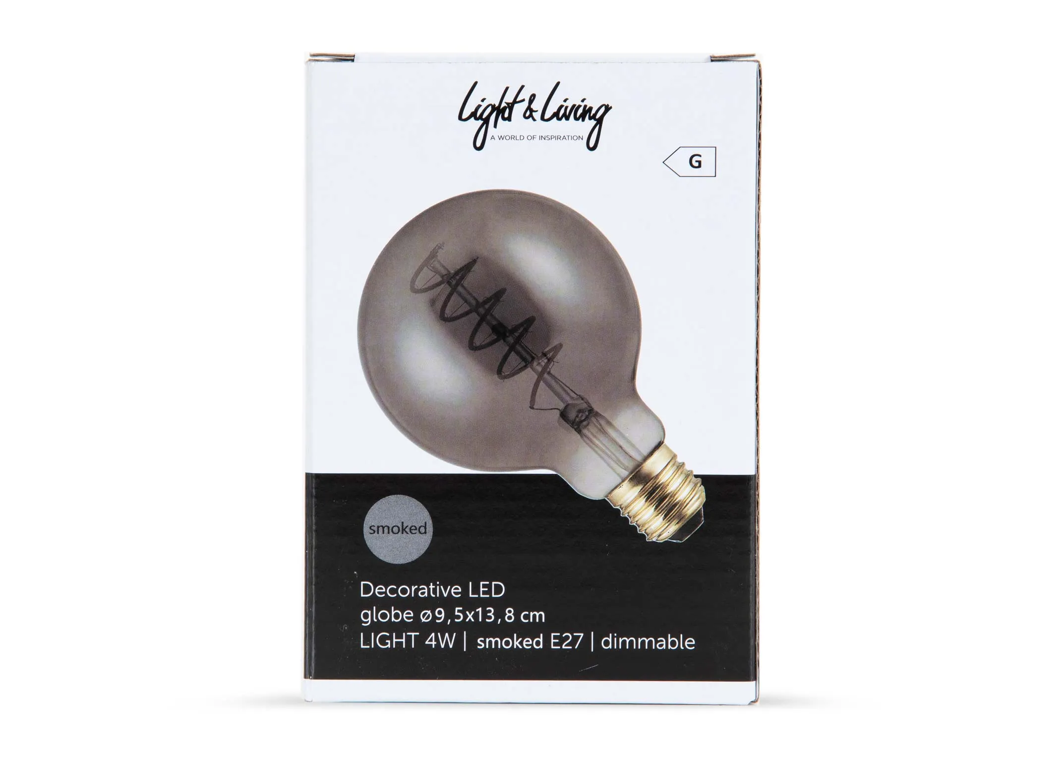 A dimenson image of the LED Smoke Bulb with 9.5cm x 14cm