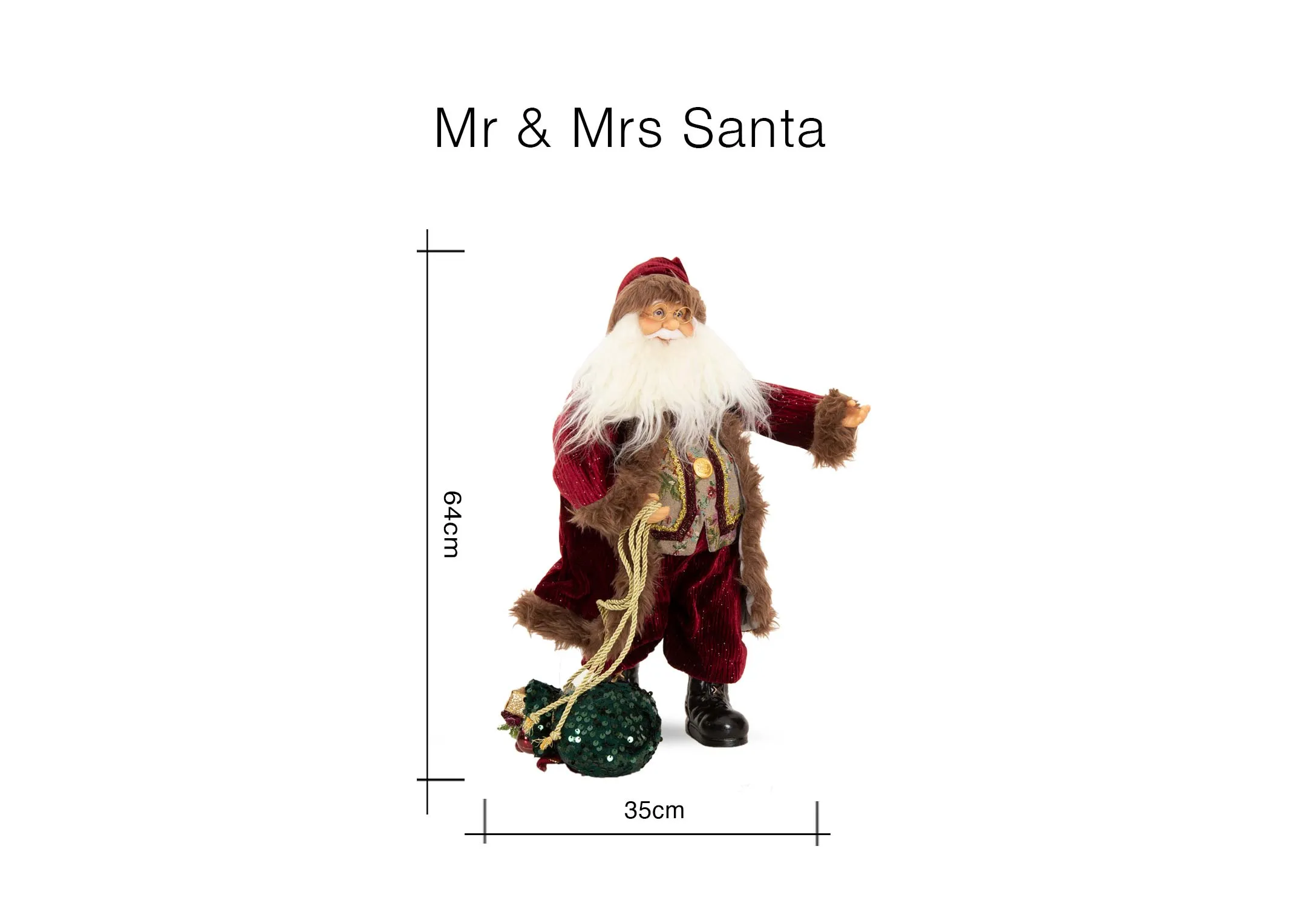 A lifetsyle image of the Adare sofa with Reed tree with Mr & Mrs Santa on a sideboard.