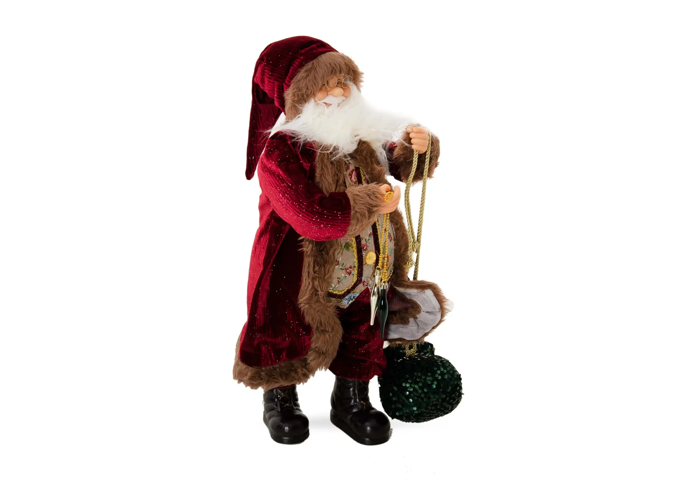 A dimension image of the Gold Santa Claus with 64cm x 42cm