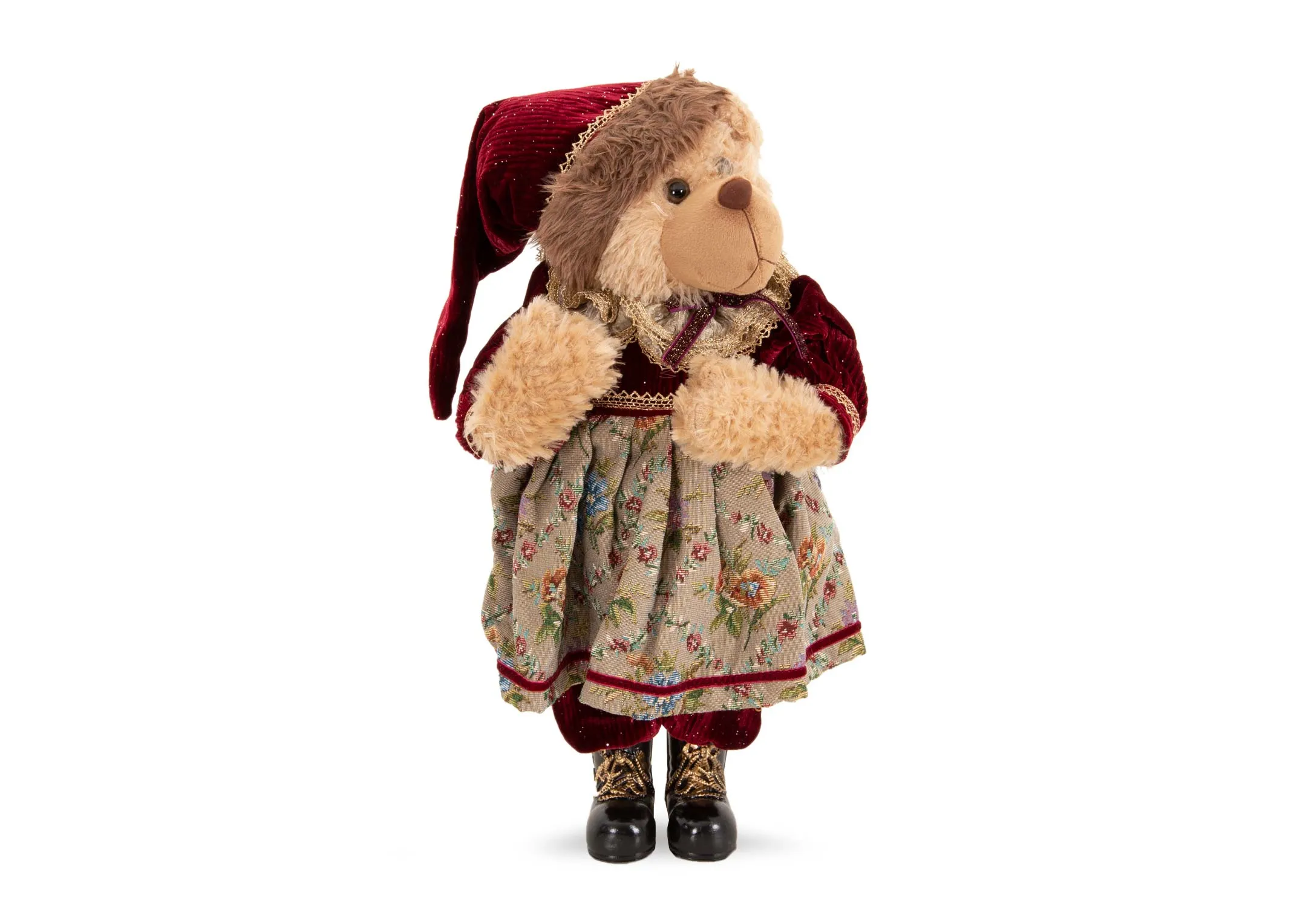 A dimension image of the Santa Girl Bear with 52cm x 30cm