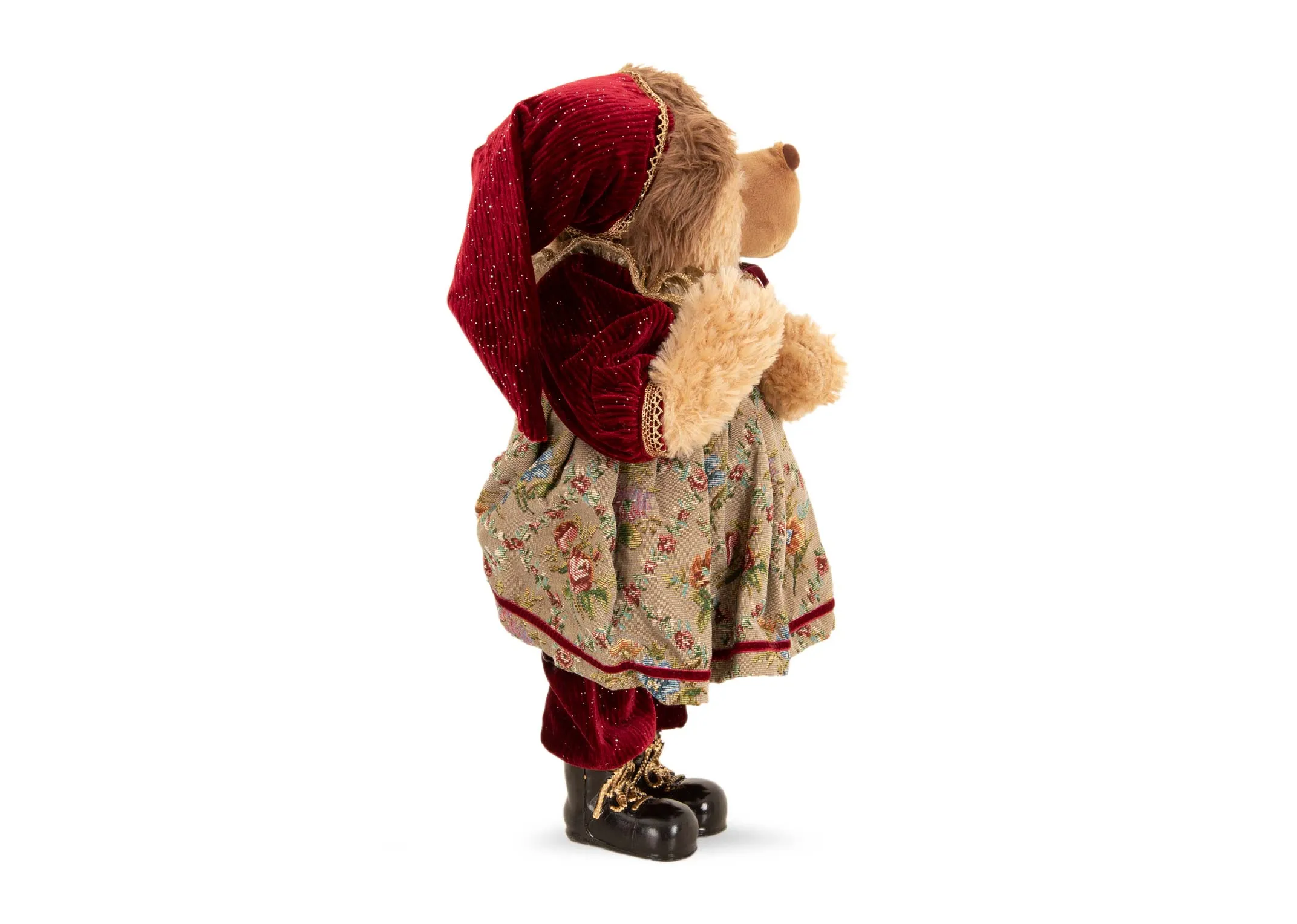 A dimension image of the Santa Girl Bear with 52cm x 30cm