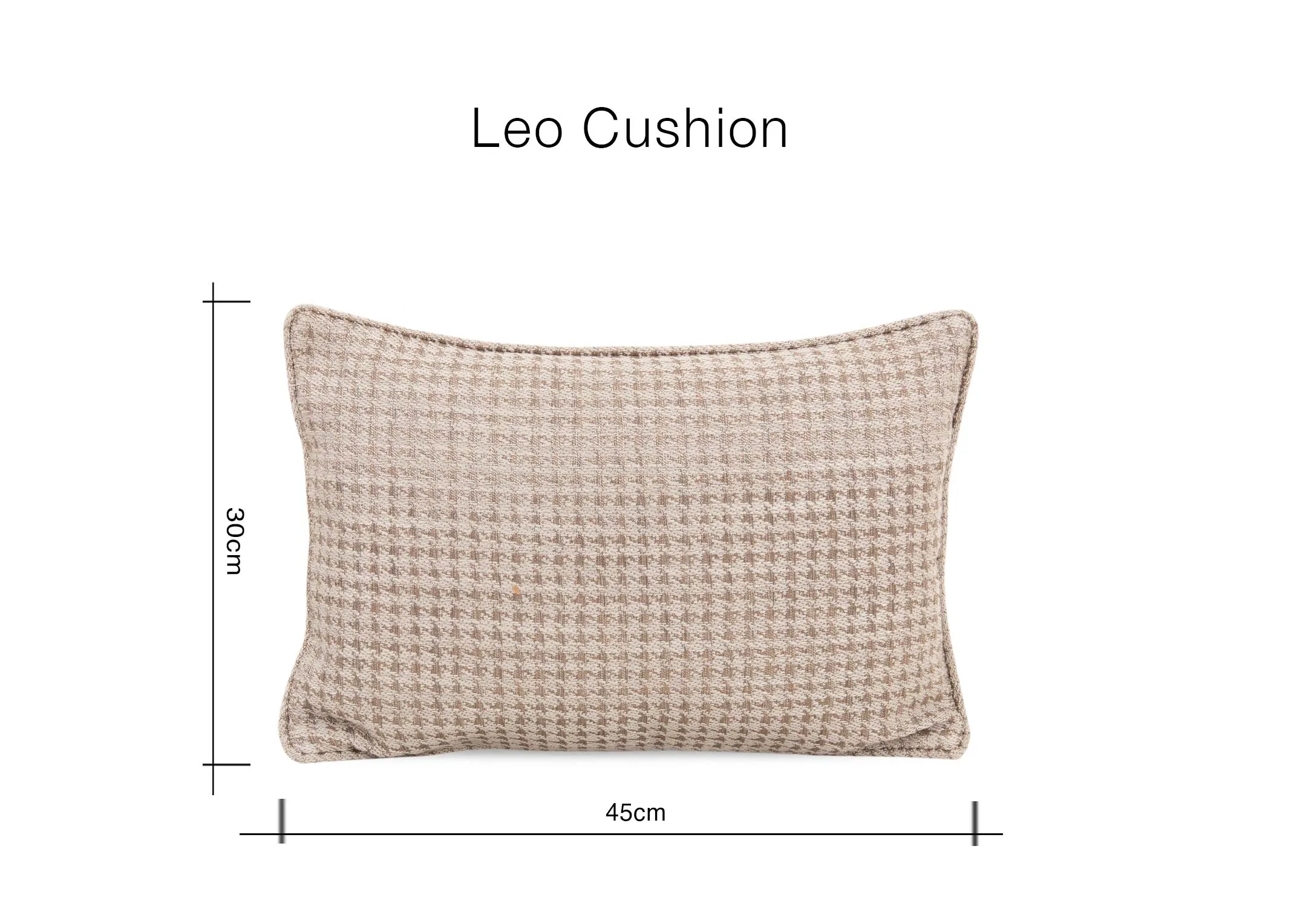 A dimension image of the Leo Cushion with 45cm x 30cm