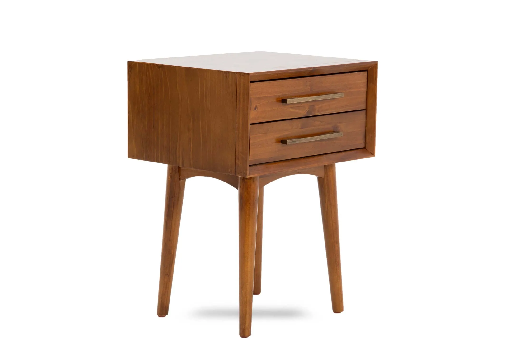 2 Drawer Dark Wood Locker - Leya