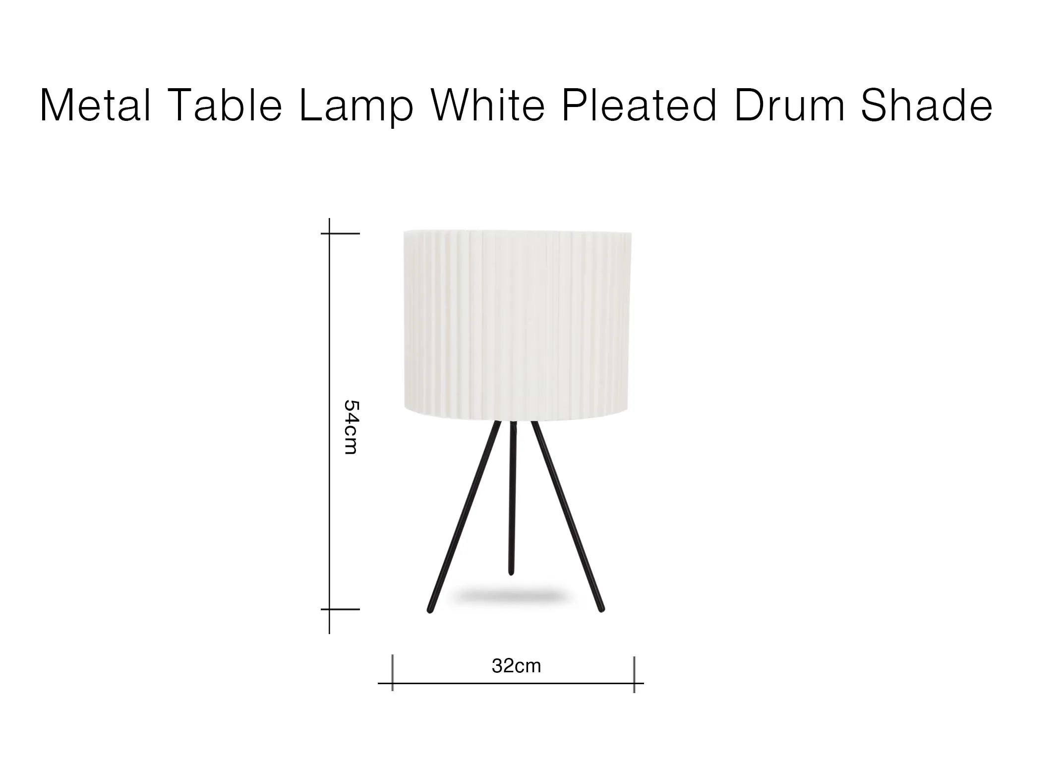 A dimension image of the Metal Table lamp with 32cm x 54cm
