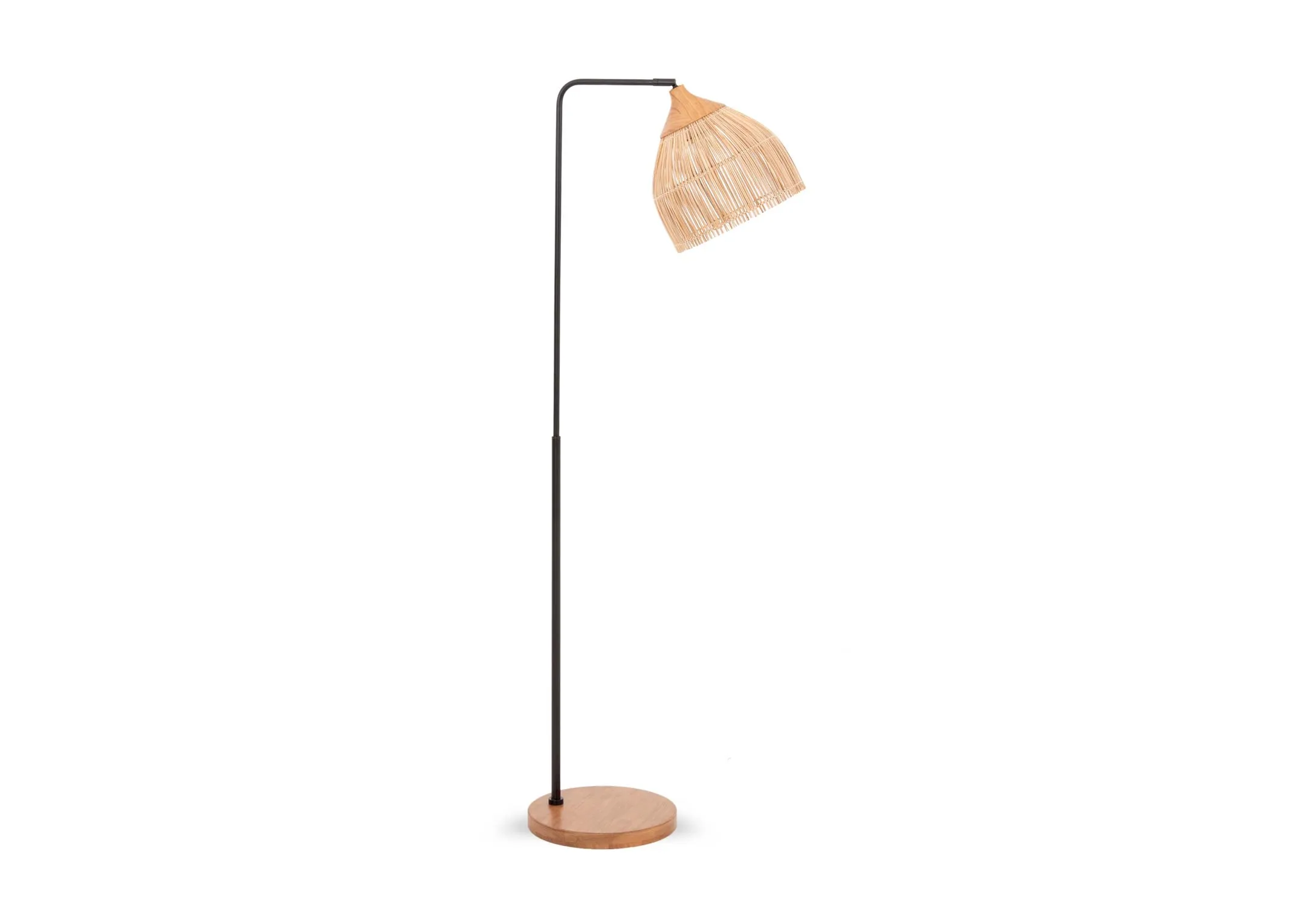Brown Floor Lamp with Midribs Shade - Coco
