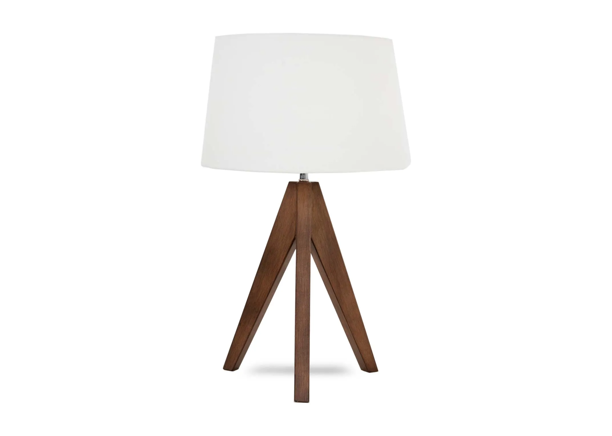 Wooden Tripod Table Lamp with White Shade - Lura