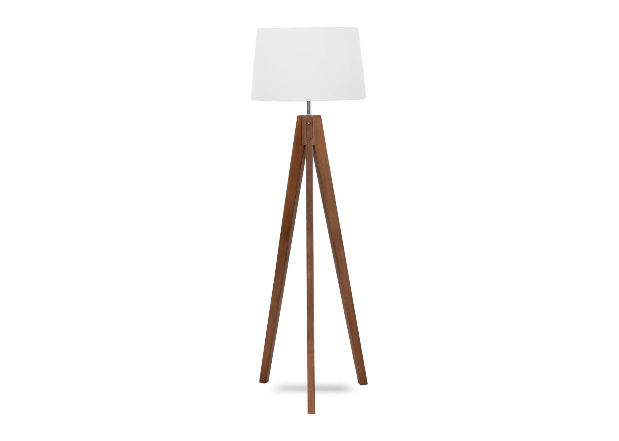 Wooden Tripod Floor Lamp with White Shade - Lura