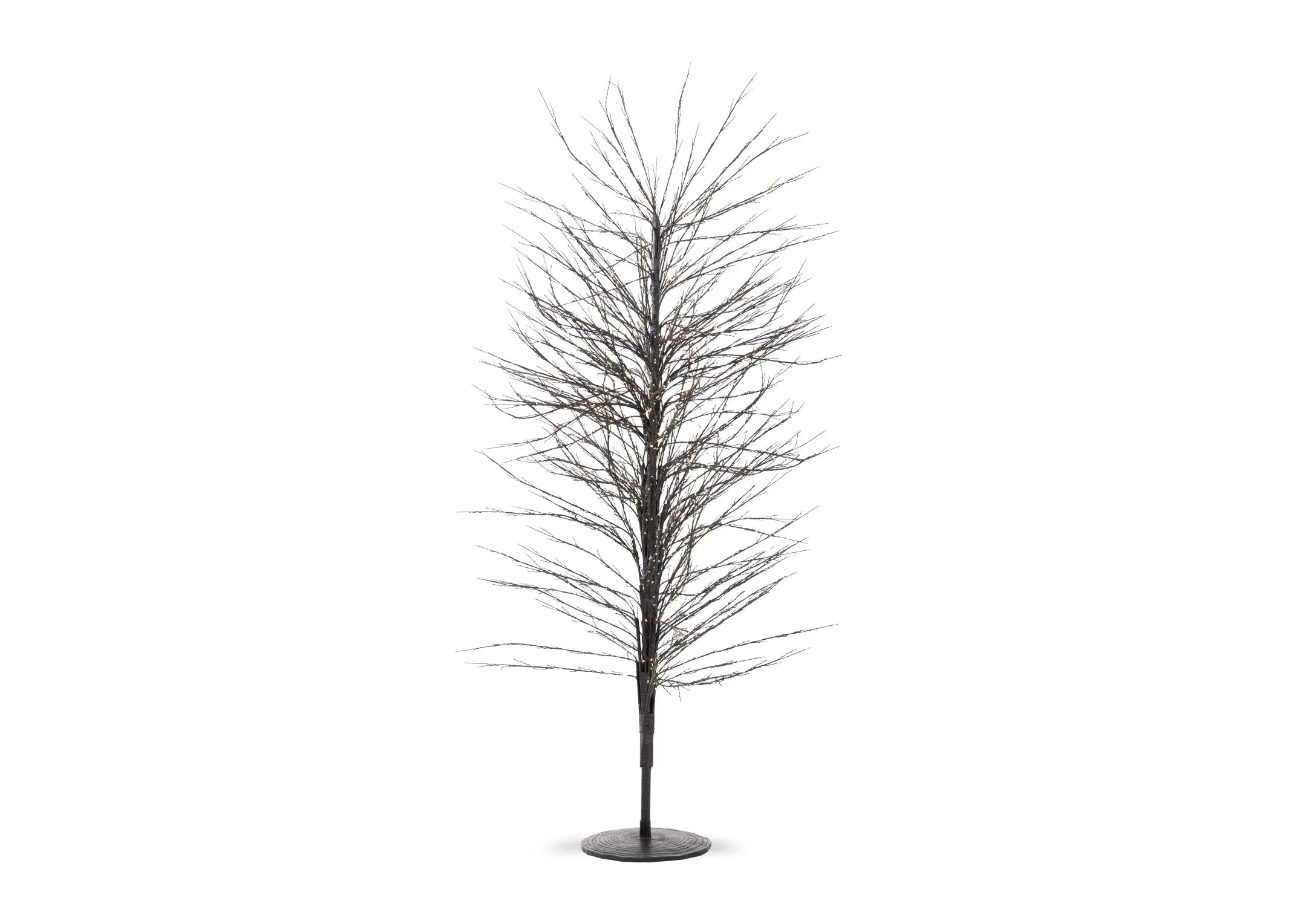 A black all year round 7ft LED Tree from EZ Livings Outdoor Range. Front view