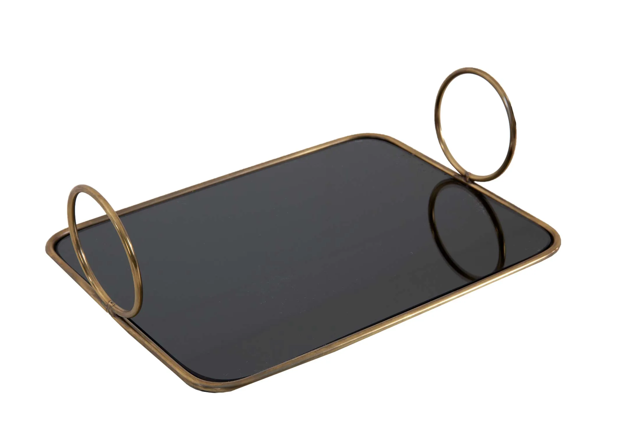 Small Steel Rectangular Mirror Tray