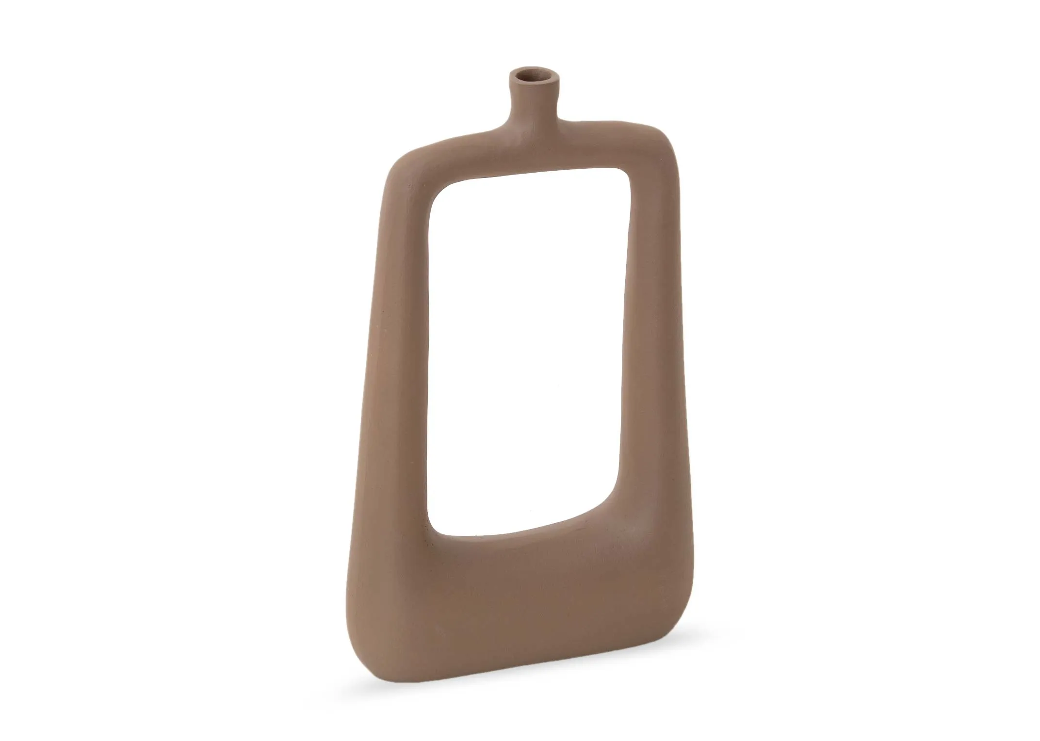 Light Brown Vase with Rectangle - Deco
