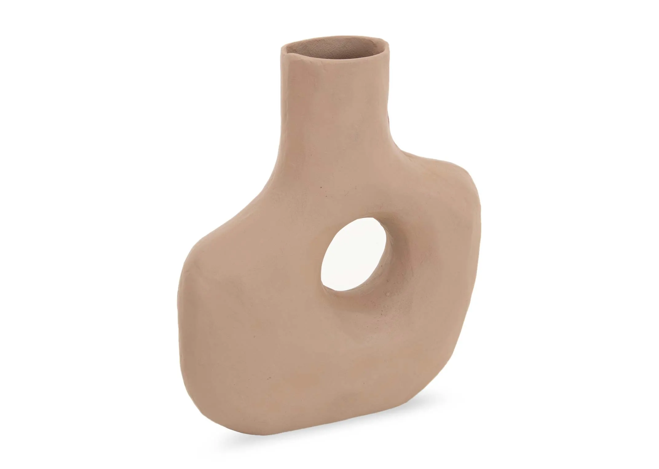 Light Brown Vase with Hole - Deco