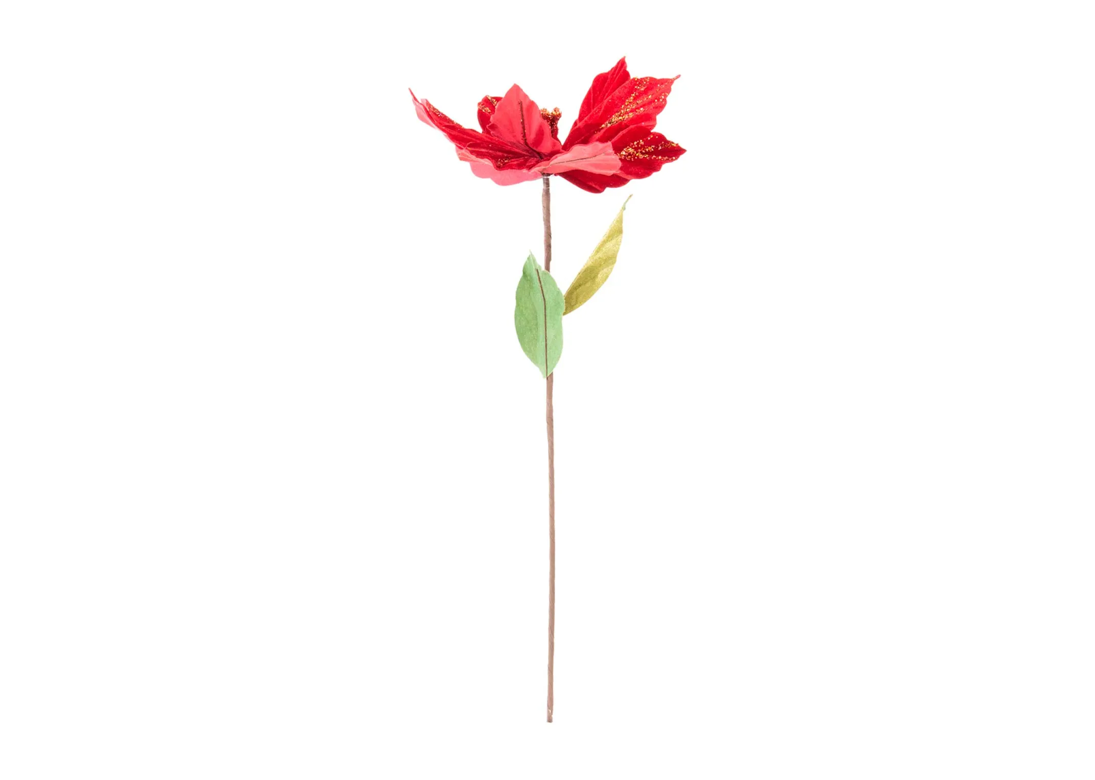 Red Poinsettia Branch - Christmas Spray