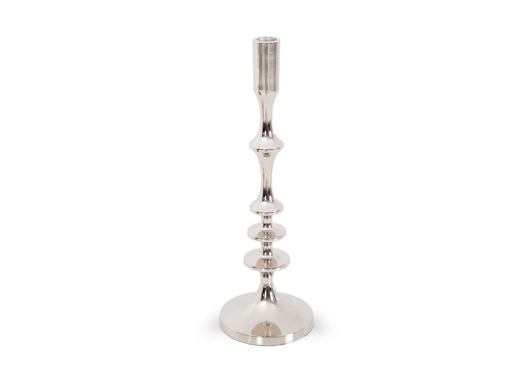 Large Silver Single Stick - Christmas Candle Holder