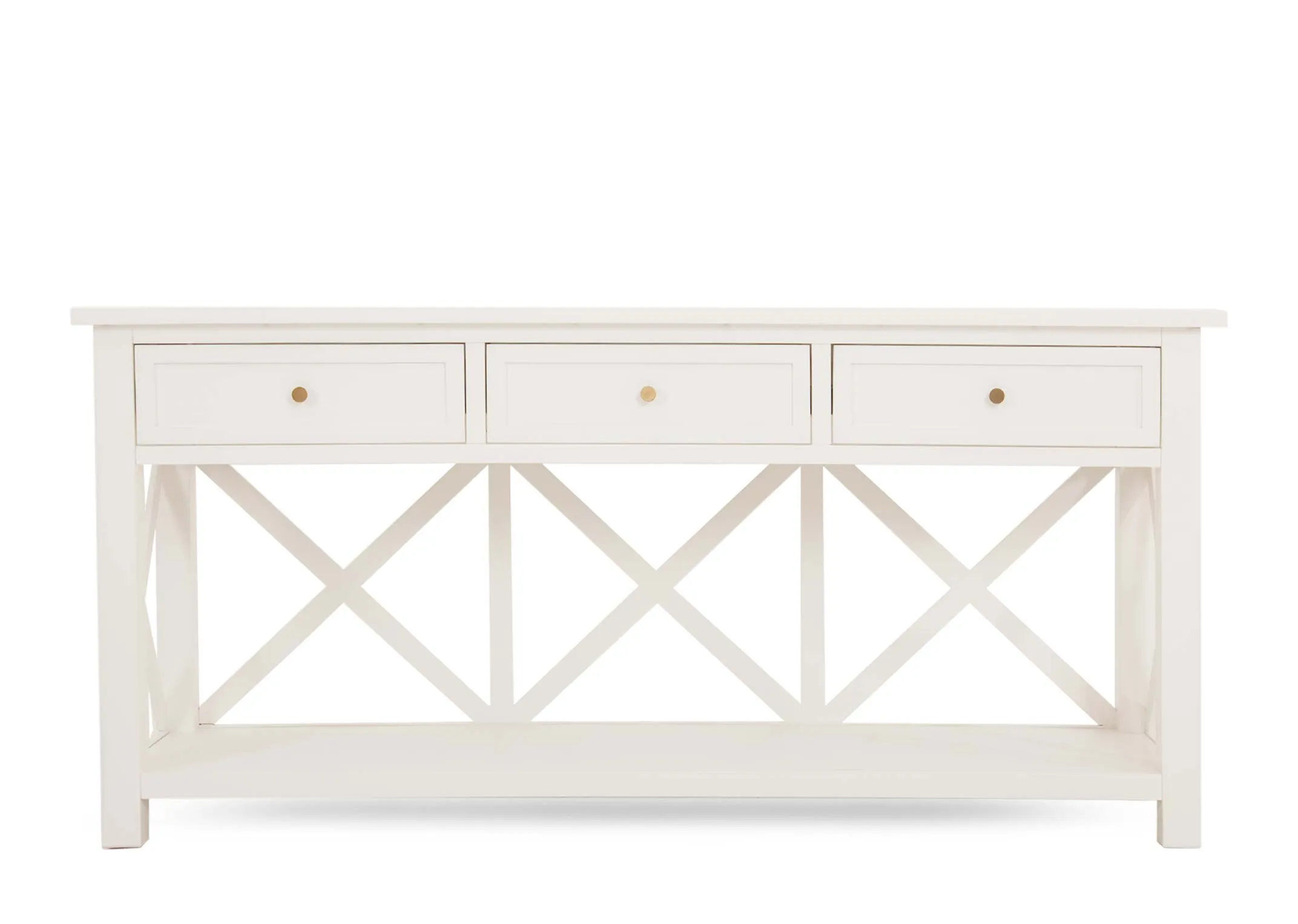 A dimension image of the Hampton Console Table with 180cm x 50cm x 56.5cm