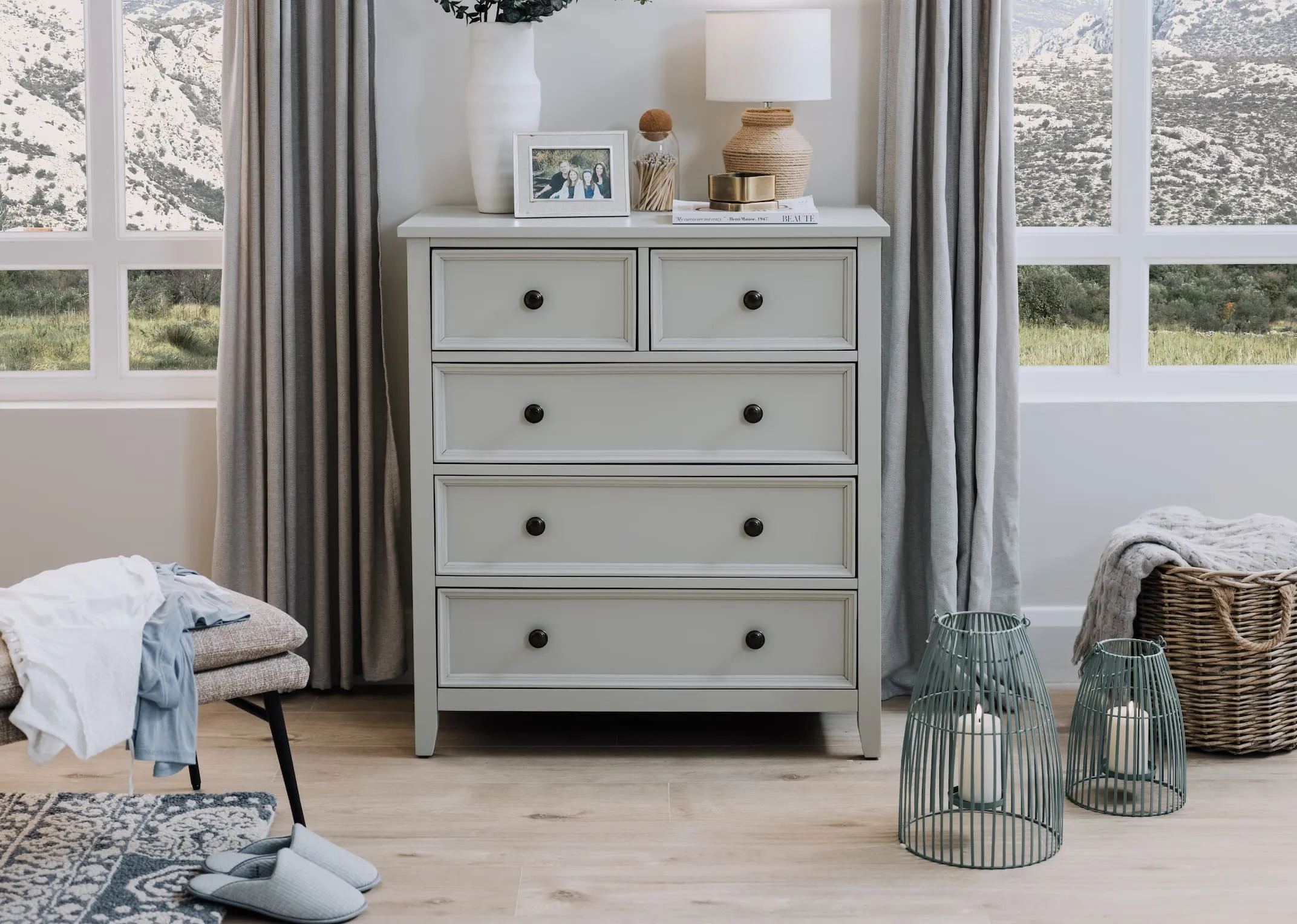 5 Drawer Grey Chest - Joseph