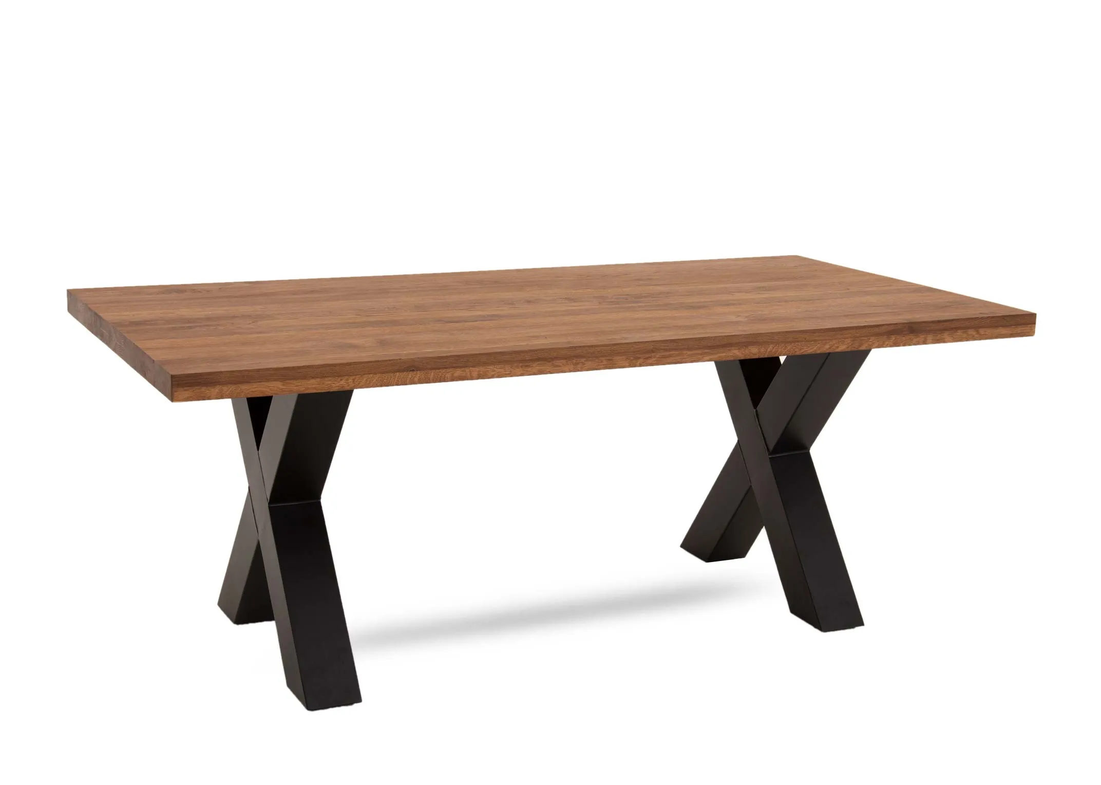 A dimension image of the Davos Chestnut Table with 200cm x 100cm x 77cm