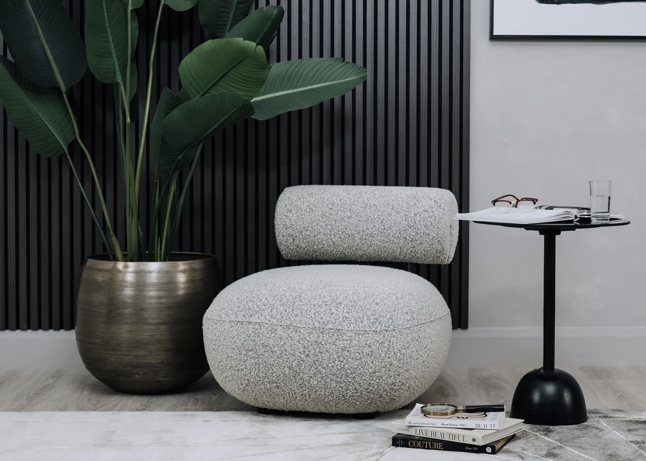 Off-White Boucle Occasional Chair - Mollie