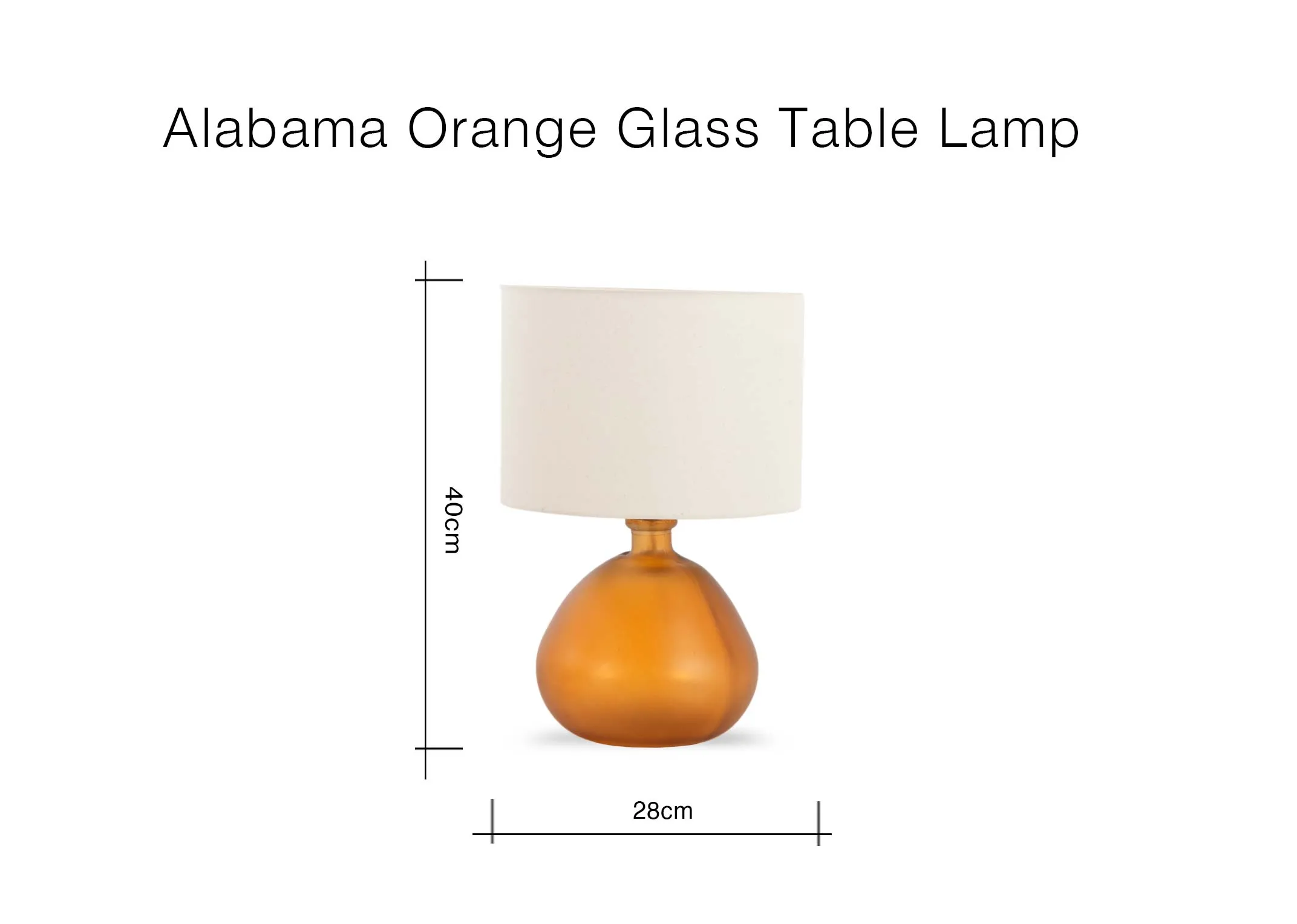 A dimension image of the Alabama Table lamp with 28cm x 40cm