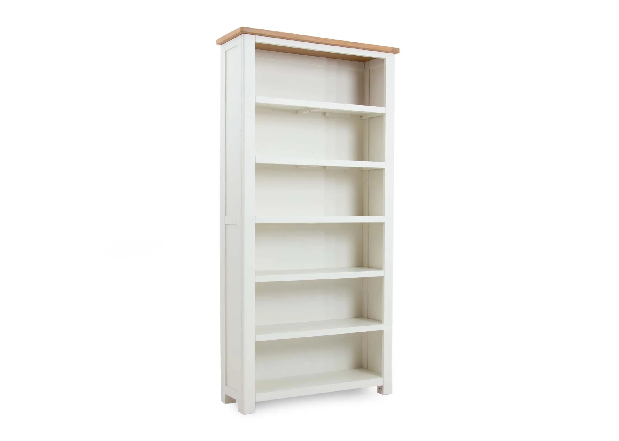 Large White & Oak Bookcase - Barleycove