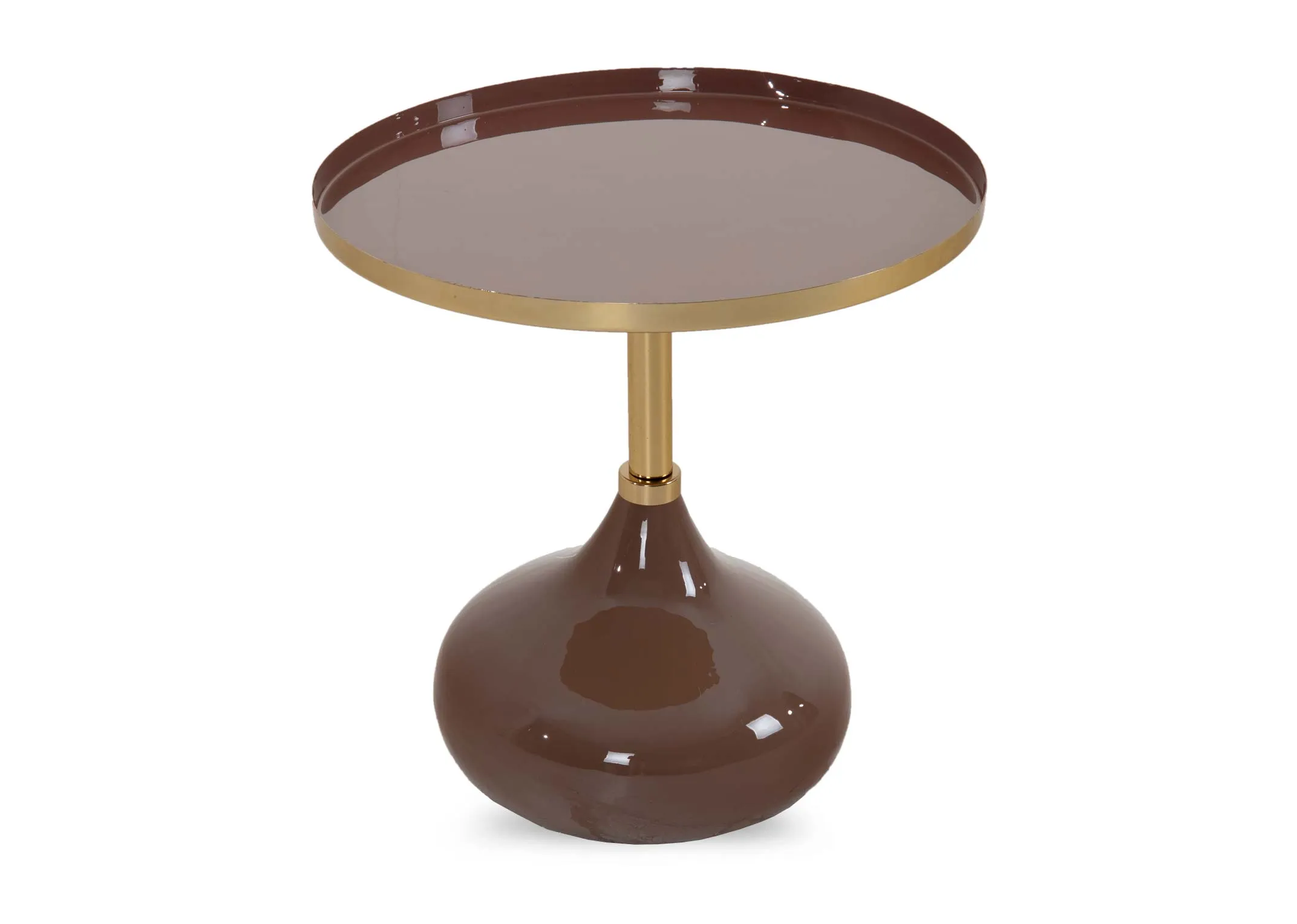 Brown Plate Side Table - Zeke