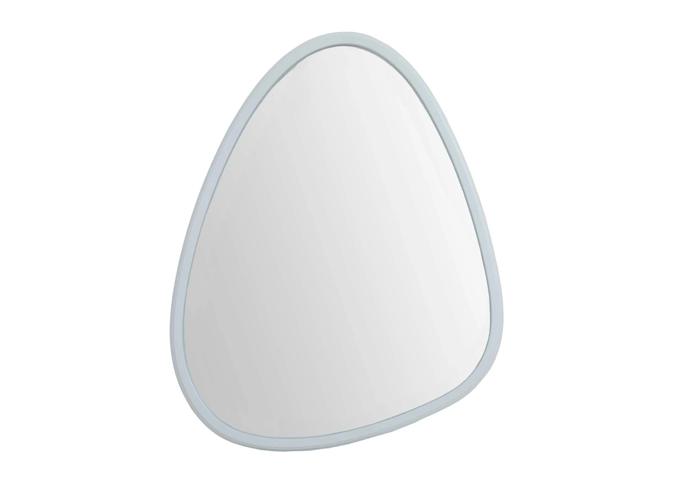 A white oblong shaped mirror from EZ Livings Violet range. Front view