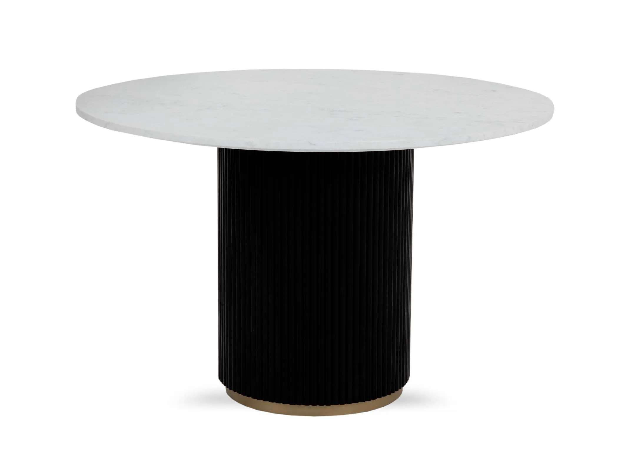 Marble & Black Mango Round Dining Table - Rego