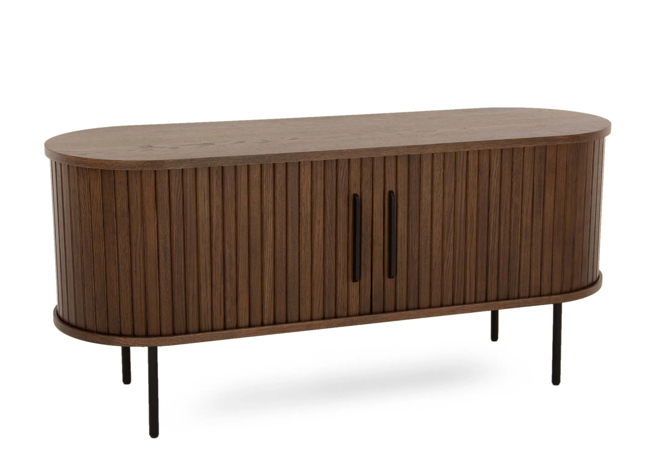 Smoked Oak Tambour Door TV Unit - Nola