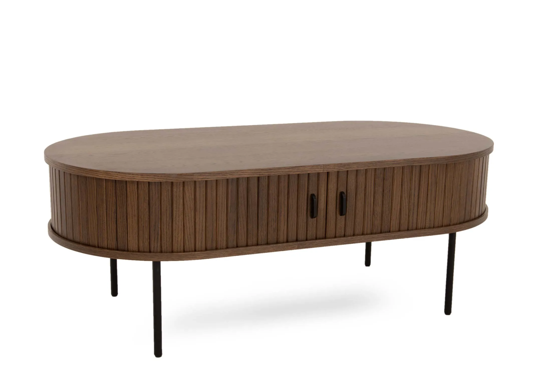 Oval Smoked Oak Coffee Table - Nola