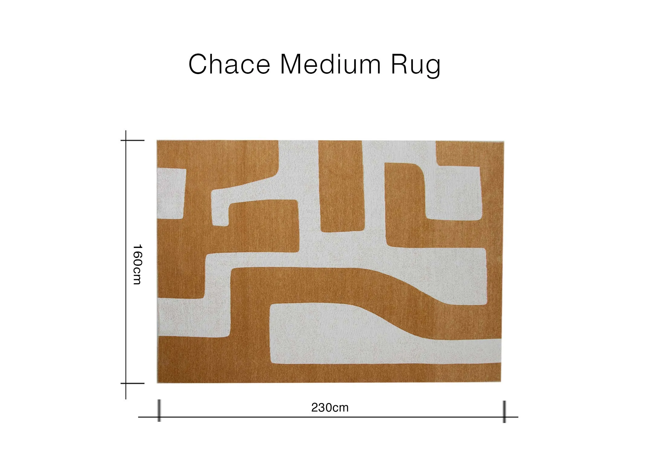 A gold and grey abstract print rug from EZ Livings Chace range. Front view with zoom in on texture