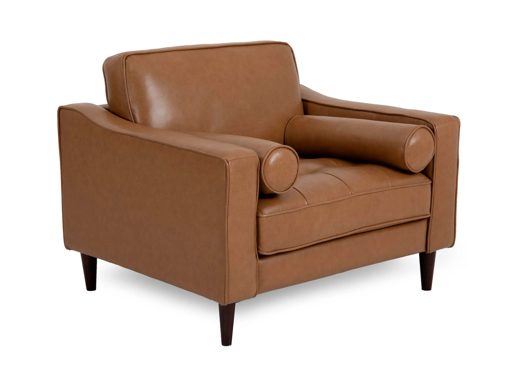 Tan Leather Armchair - Genoa