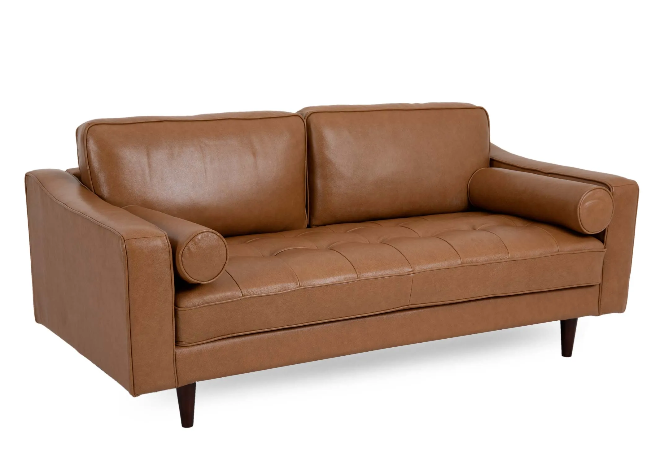2.5 Seater Tan Leather Sofa - Genoa