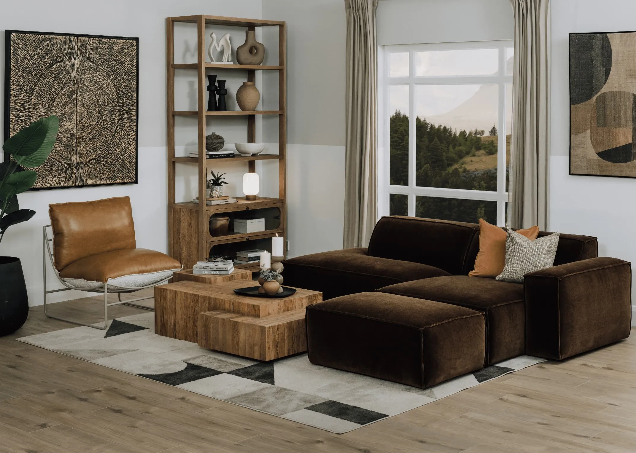 An image of the back of the Glen occasional chair showing metal frame and support for the removable cushion.