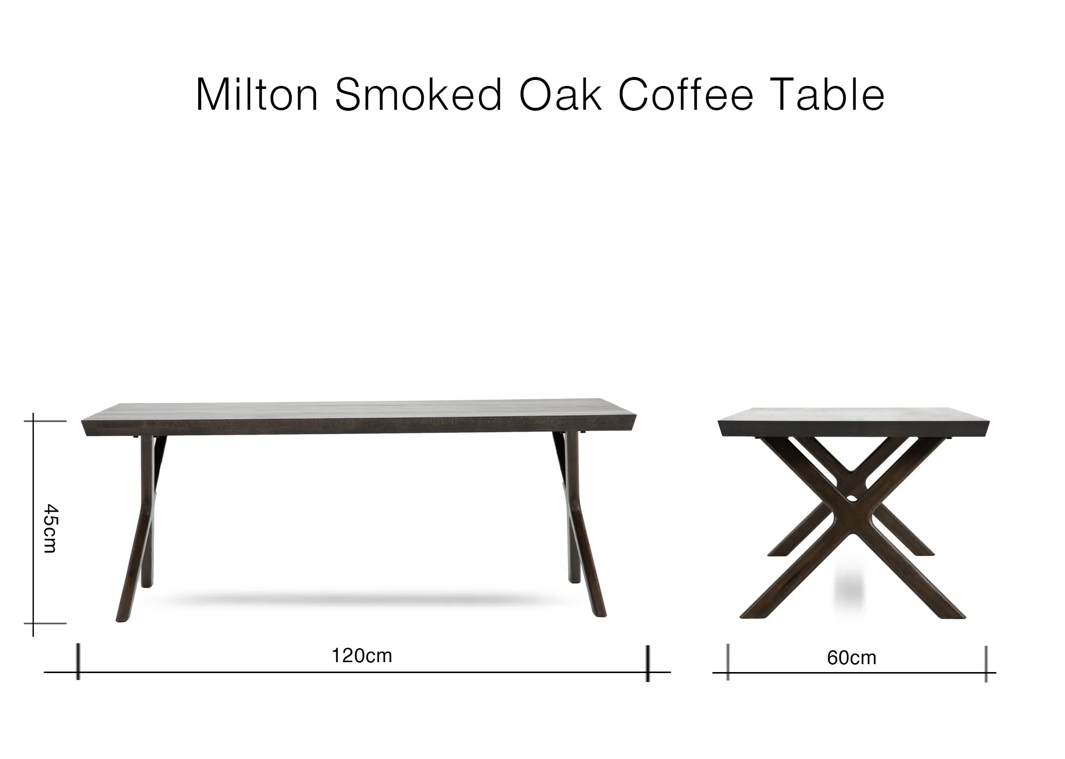 A lifetsyle image of the Milton coffee table with Genoa sofa and Eli rug.