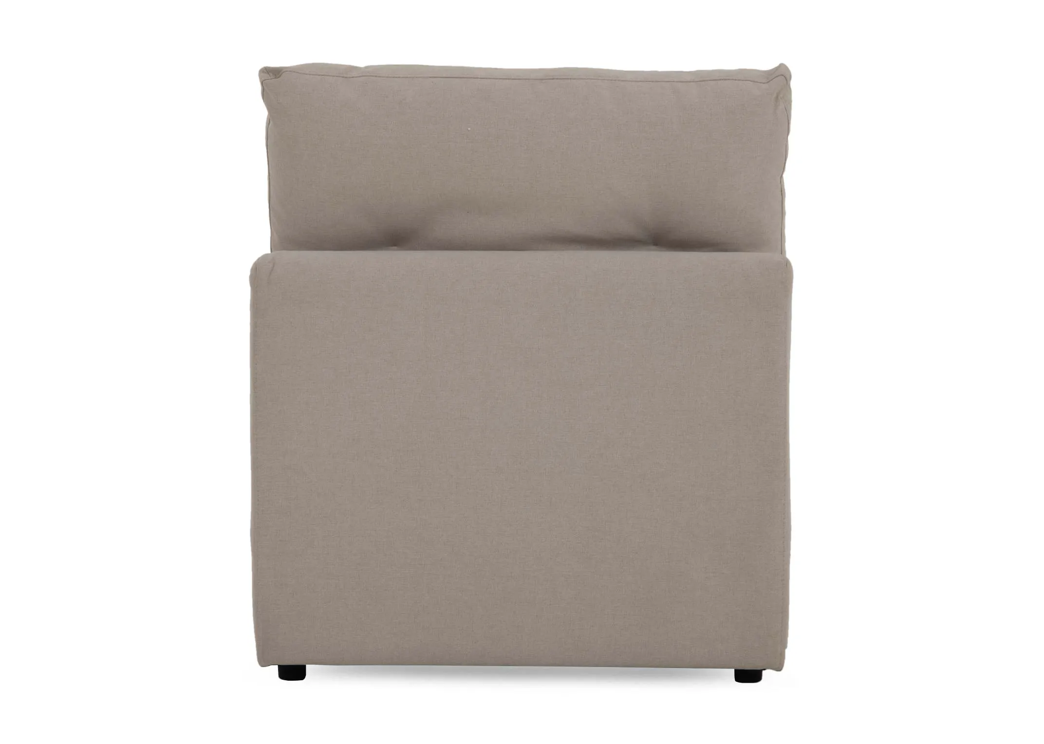 A light grey fabric armless unit from EZ Livings Cozy range.Back view