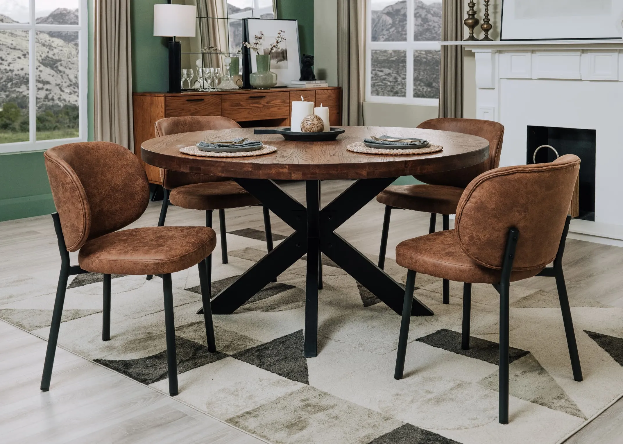 Tan Faux Leather Dining Chair - Swan